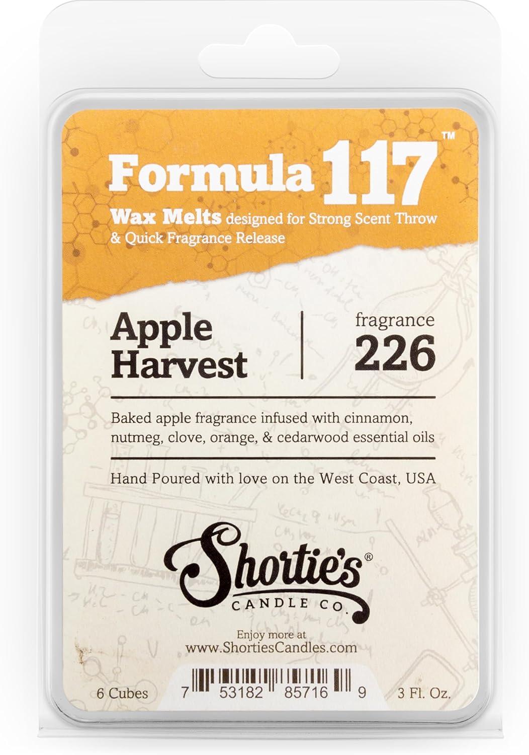 Shortie's Candle Company Fall Wax Melts Variety Pack - Pumpkin Souffle, Butter Pecan Pie, Apple Harvest - Formula 117-3 Highly Scented 3 Oz. Bars - Made with Natural Oils - Fall Warmer Wax Cubes