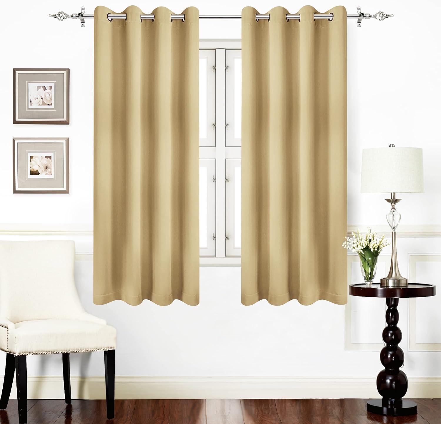 NICETOWN Navy Blackout Curtains Set of 2, W52 x L63 - Navy Blackout Curtains 63 inches Long for French Door