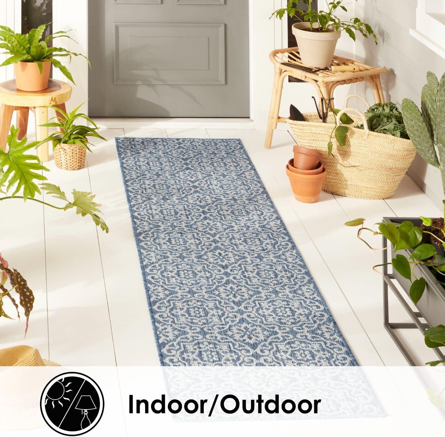 Nicole Miller New York Patio Country Danica Geometric Indoor/Outdoor Area Rug, Blue/Gray