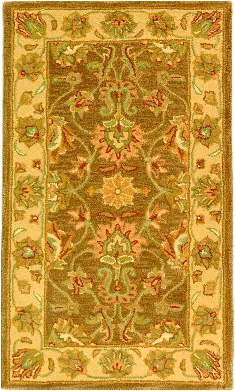 Heritage HG343 Handmade Accent Rug - 2'3"x4' - Brown/Ivory - Safavieh