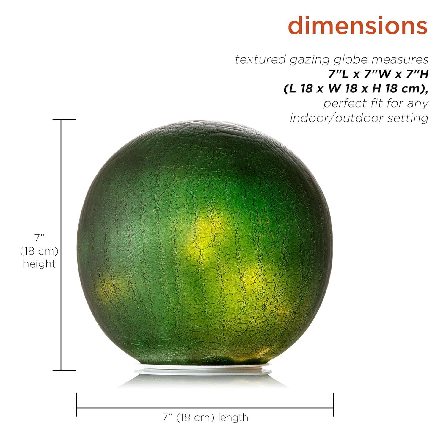 Alpine Corporation 7" Textured Glass Light-Up Gazing Globe, White