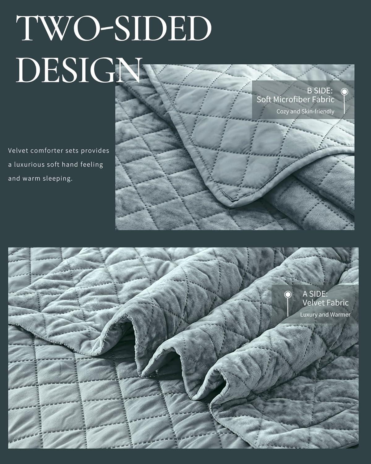 Royal Velvet Diamond Velvet Quilt Set