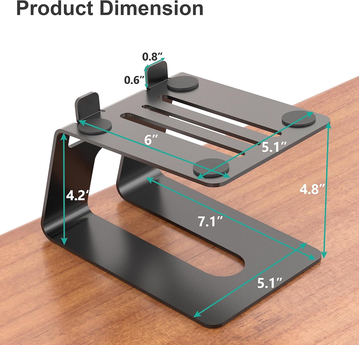 Black Metal Desktop Speaker Stand with Vibration Absorption Pad