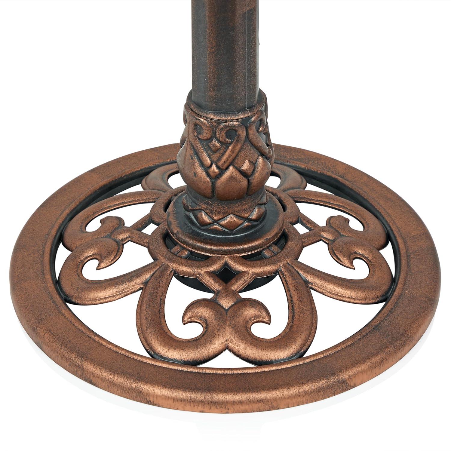 Alpine Pedestal Birdbath with Scrollwork Base and Stakes & Reviews | Wayfair