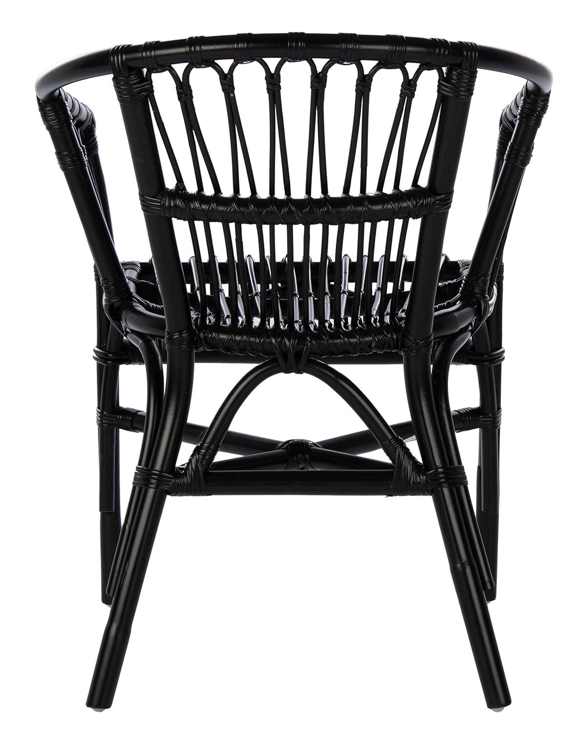 Adriana Rattan Accent Chair - Set of 2 - ACH6505 - Black - Safavieh