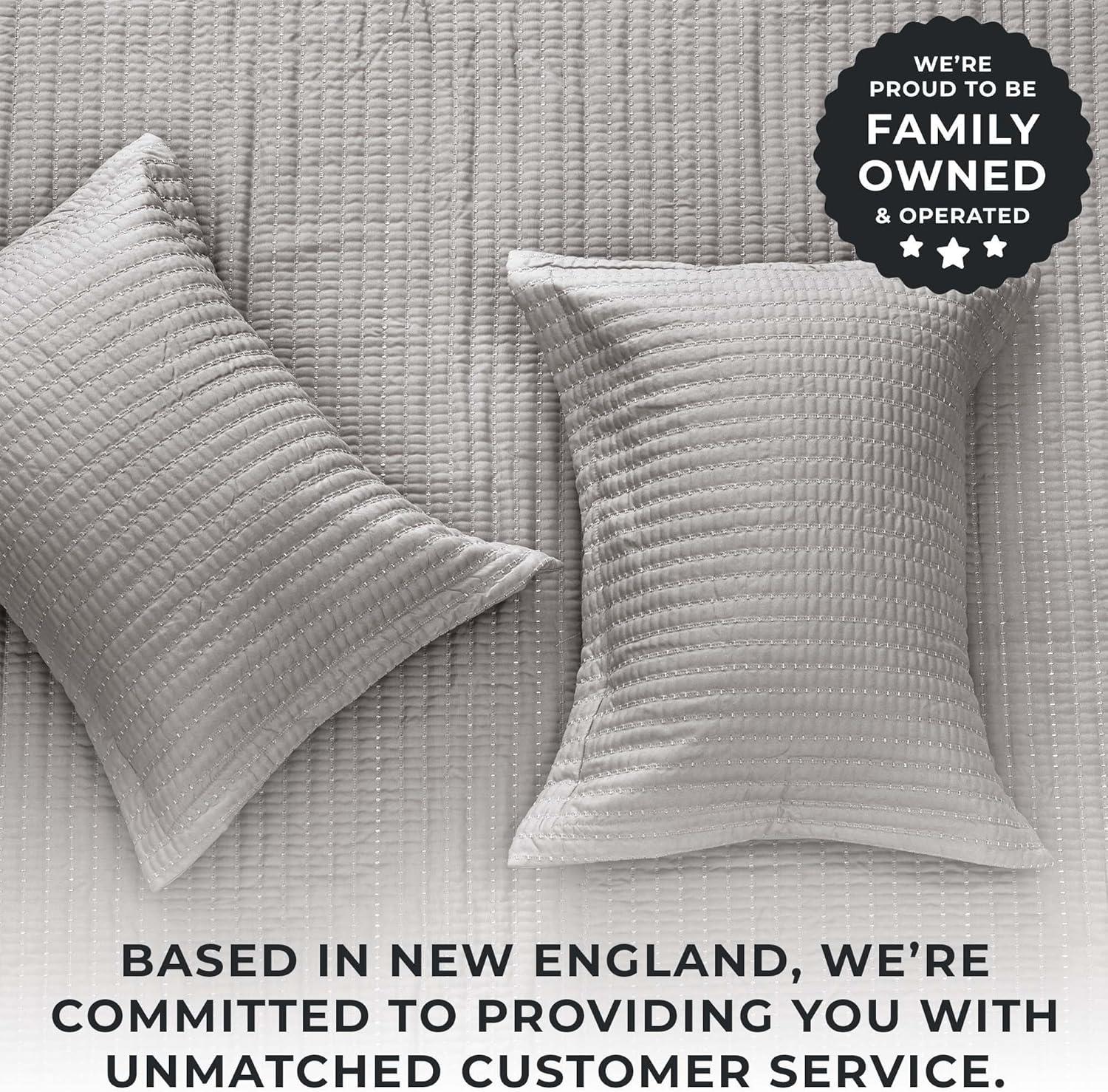 FreshFolds Modern & Contemporary Stripe Stitched Quilt Set with Shams