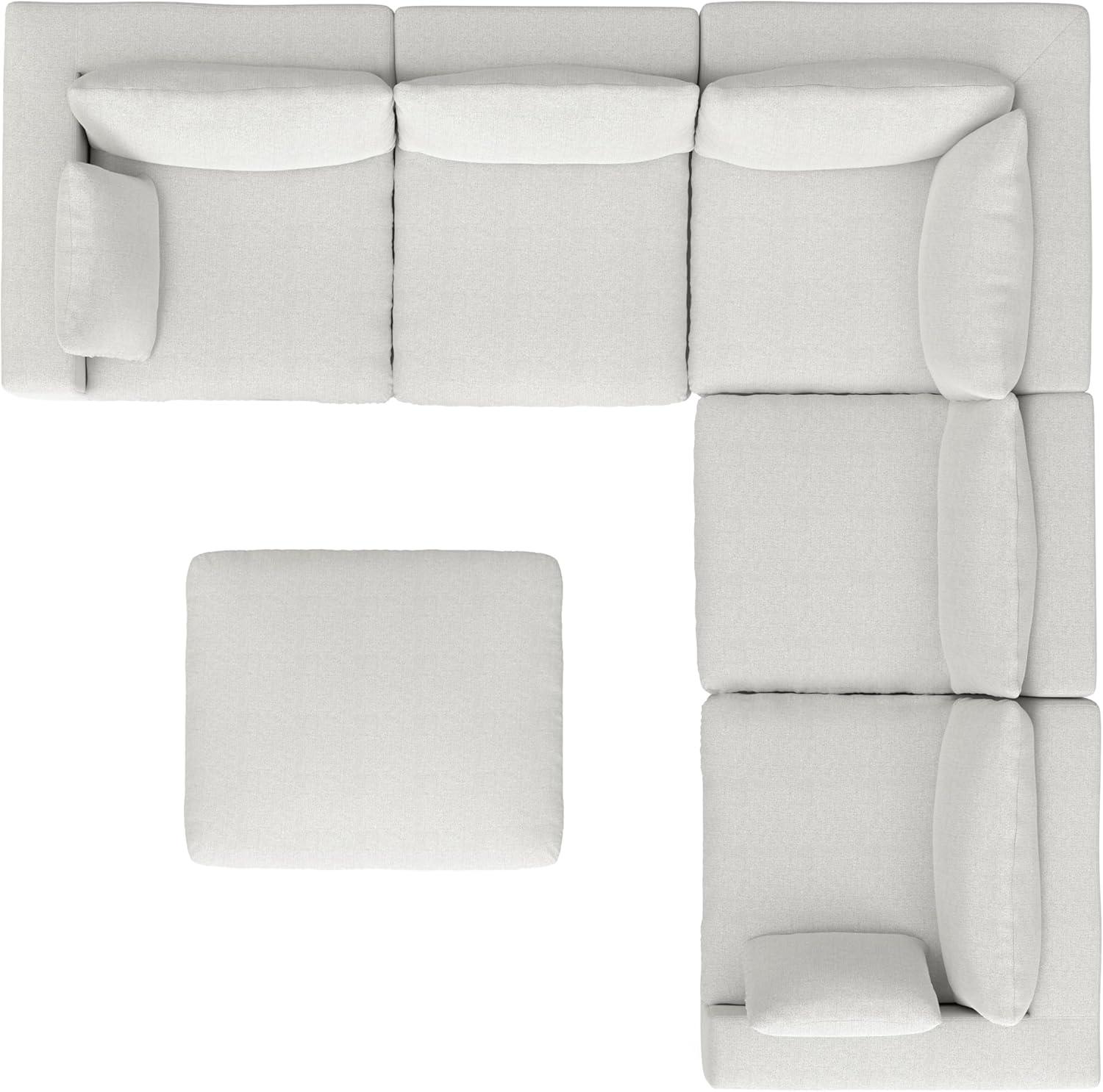 AllModern Maud Modular Sofa and Ottoman Set 125-inch-wide L-Shaped Sofa and Matching 36-inch-wide Table Ottoman for Living Room