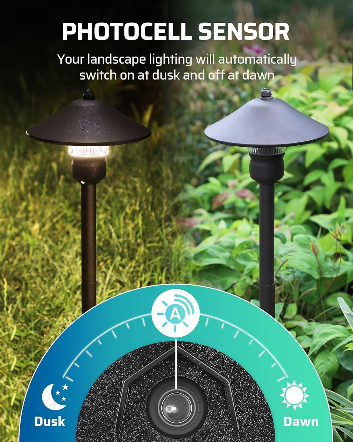DEWENWILS 60W Low Voltage Transformer with Timer and Photocell Light Sensor, AC 120V to 12V Weatherproof for Outdoor Landscape Lighting