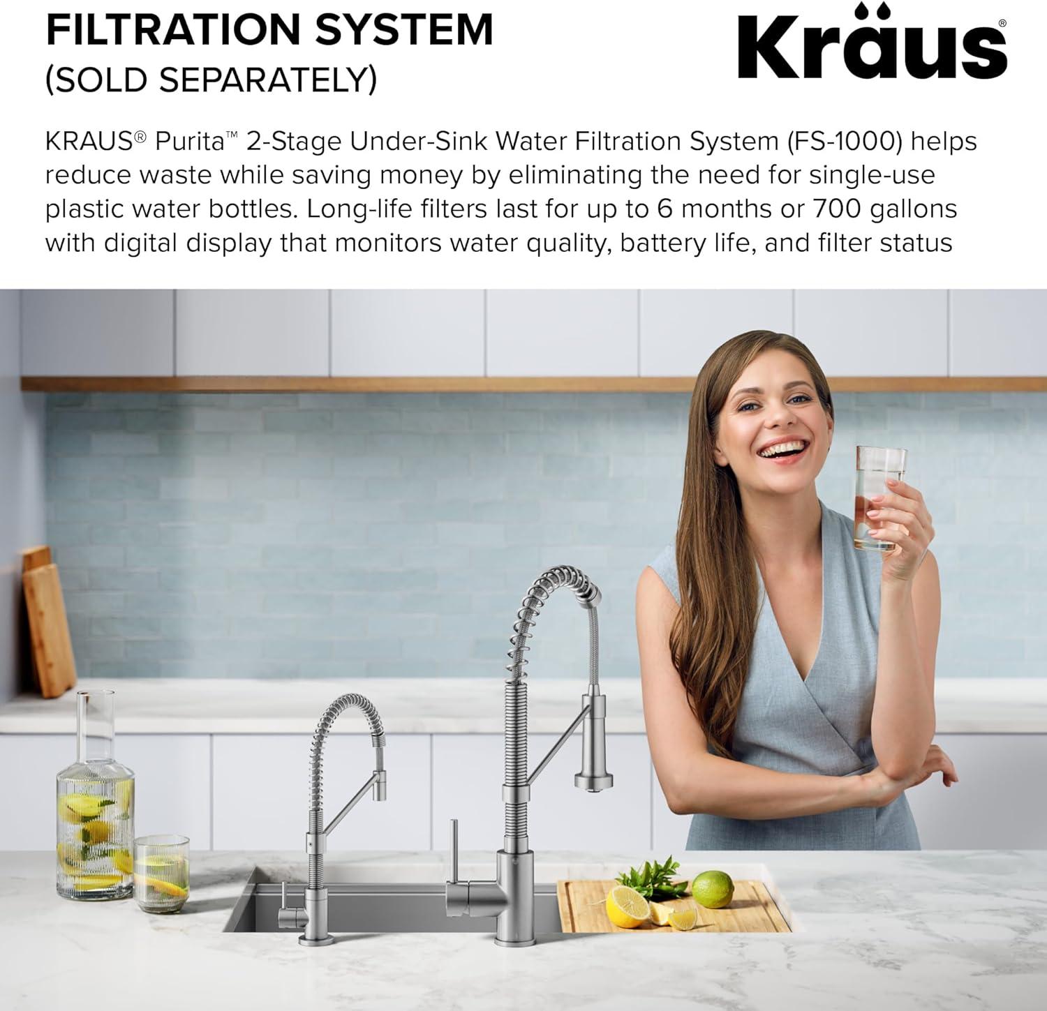 KRAUS Bolden Single Handle Drinking Water Filter Faucet for Reverse Osmosis or Water Filtration System