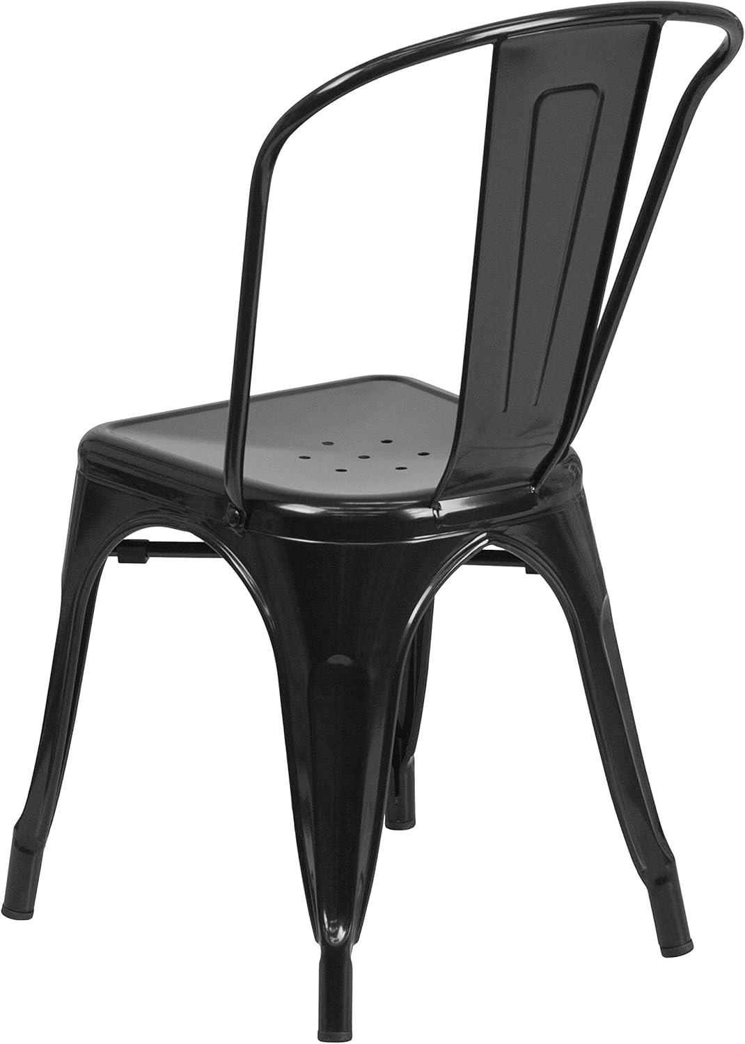 Hucheson Metal Indoor-Outdoor Stackable Chair - Restaurant Chair - Bistro Chair