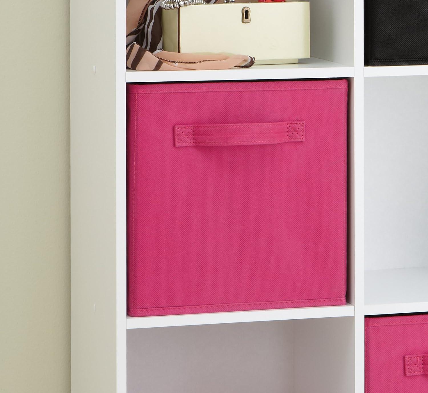 Fuchsia Pink Fabric Storage Bin with Handle