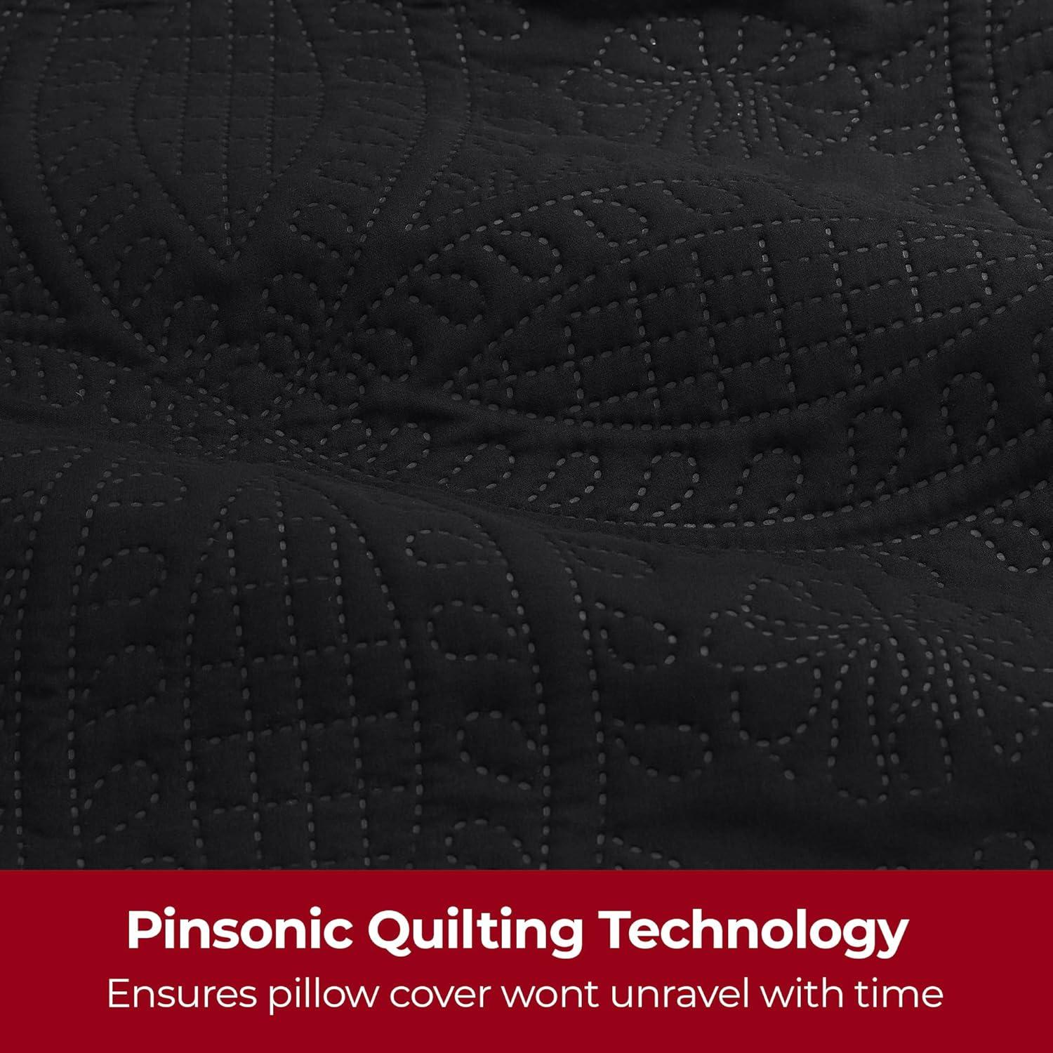 Mellanni Decorative Throw Pillow Covers with Pinsonic Quilt Stitching, 12x20, Burnt Sand, 2 Count