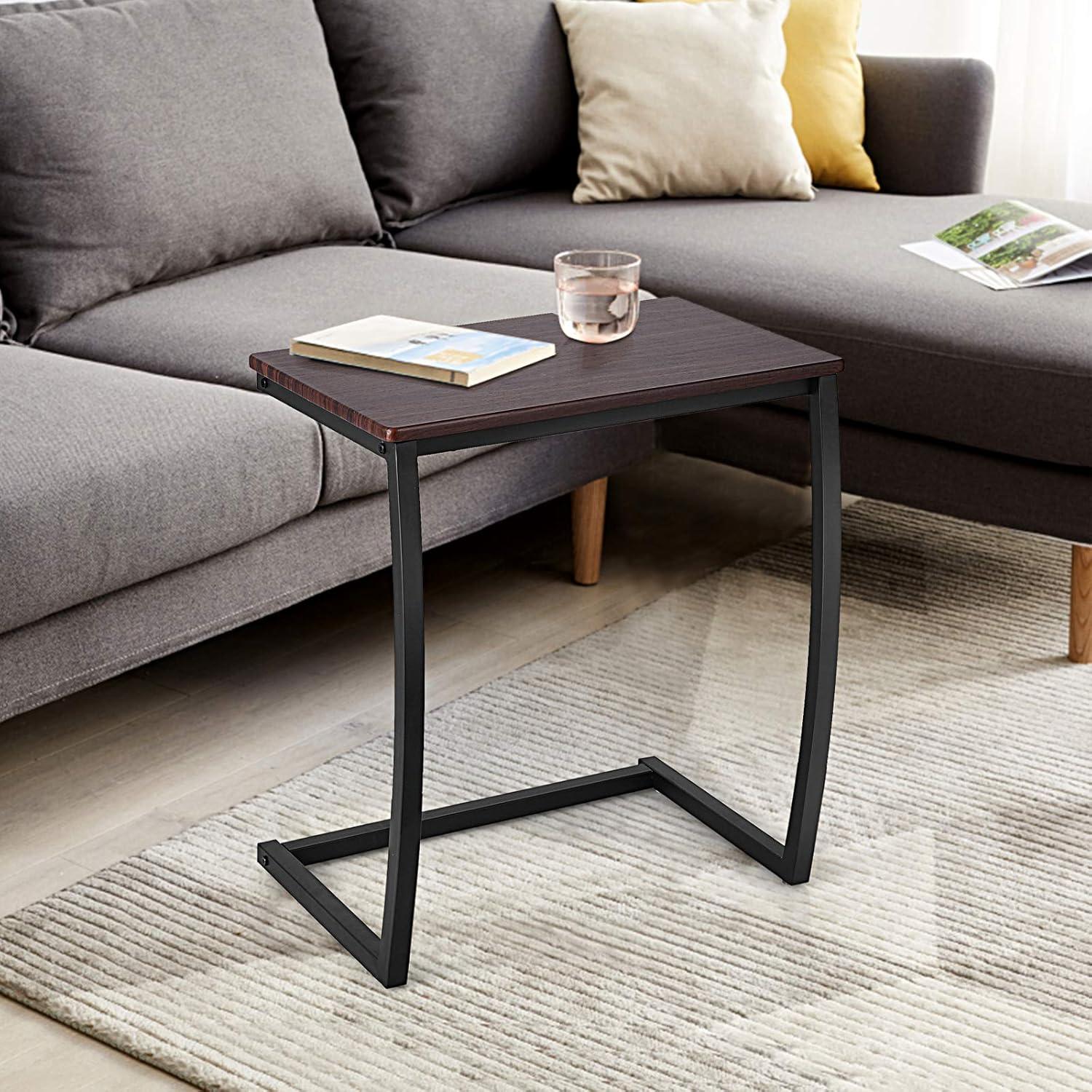 Canddidliike Steel Frame C-shaped Sofa Side End Table-Coffee, End Table for Bedroom Living Room