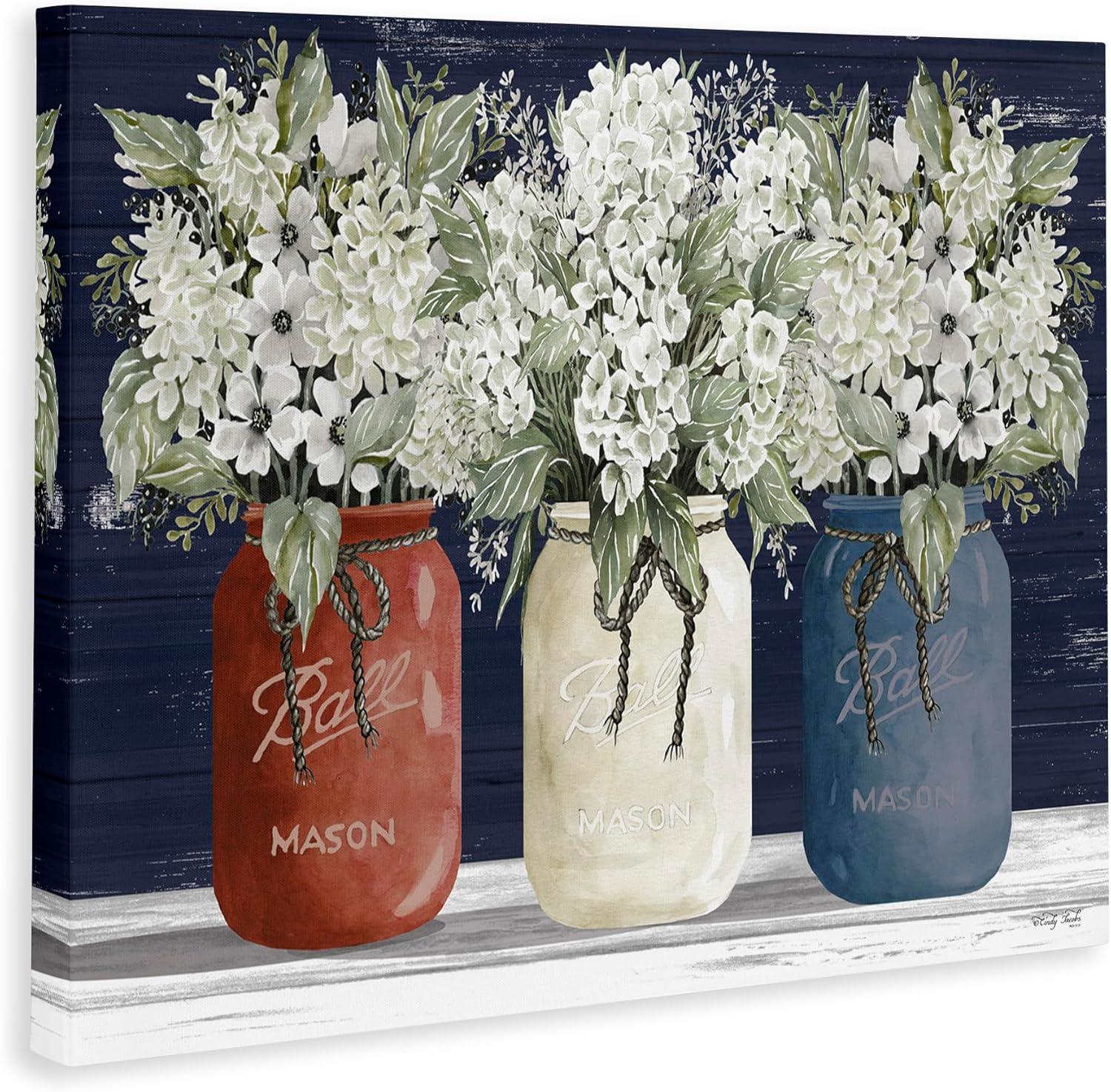 Stupell Industries Americana Floral Bouquets Rustic Flowers Country Pride Gallery Wrapped Canvas Wall Art, 30 x 40