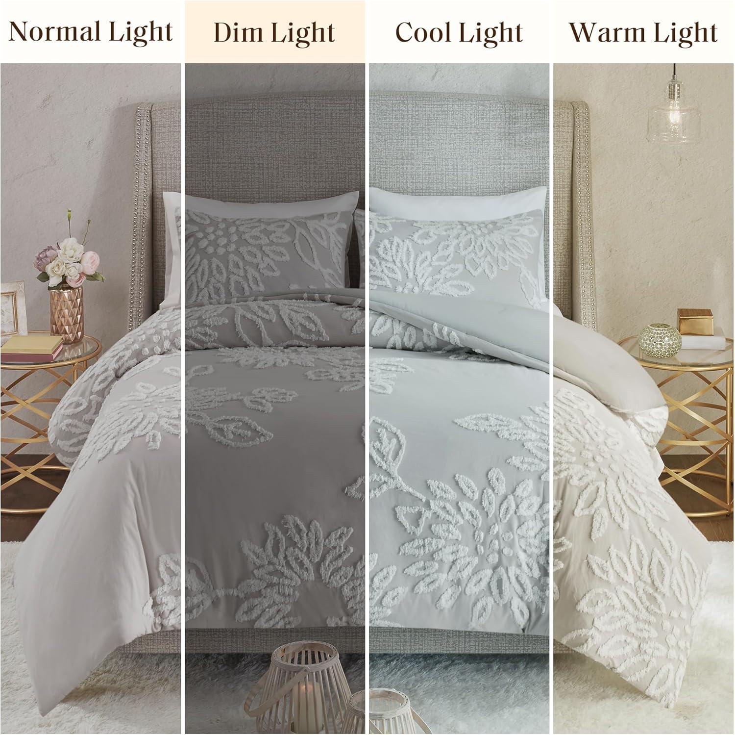 Kelly Clarkson Home Gwyneth 3 Piece Tufted Cotton Chenille Floral Duvet Cover Set