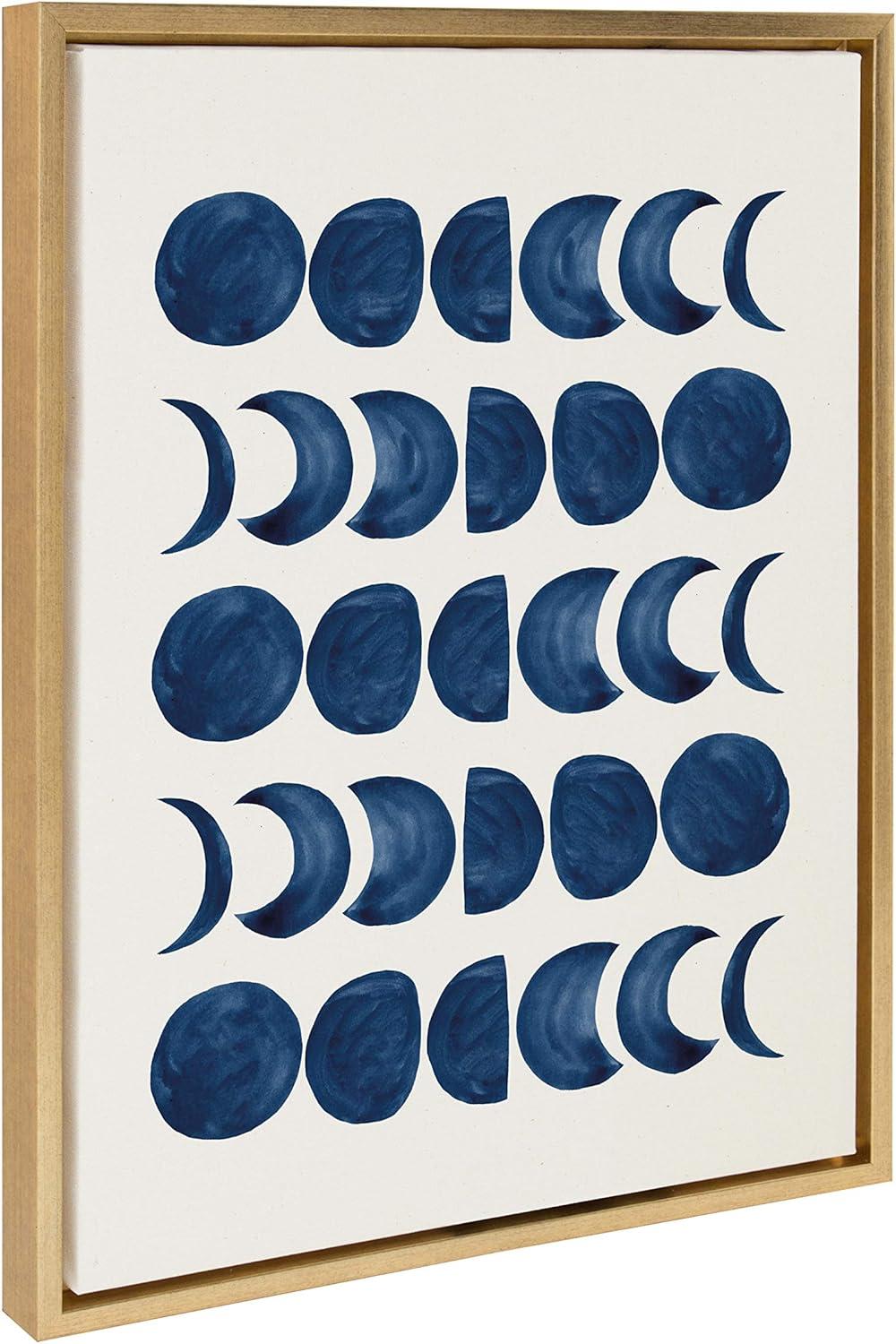 Sylvie Moon Phases Framed Canvas - Kate & Laurel All Things Decor