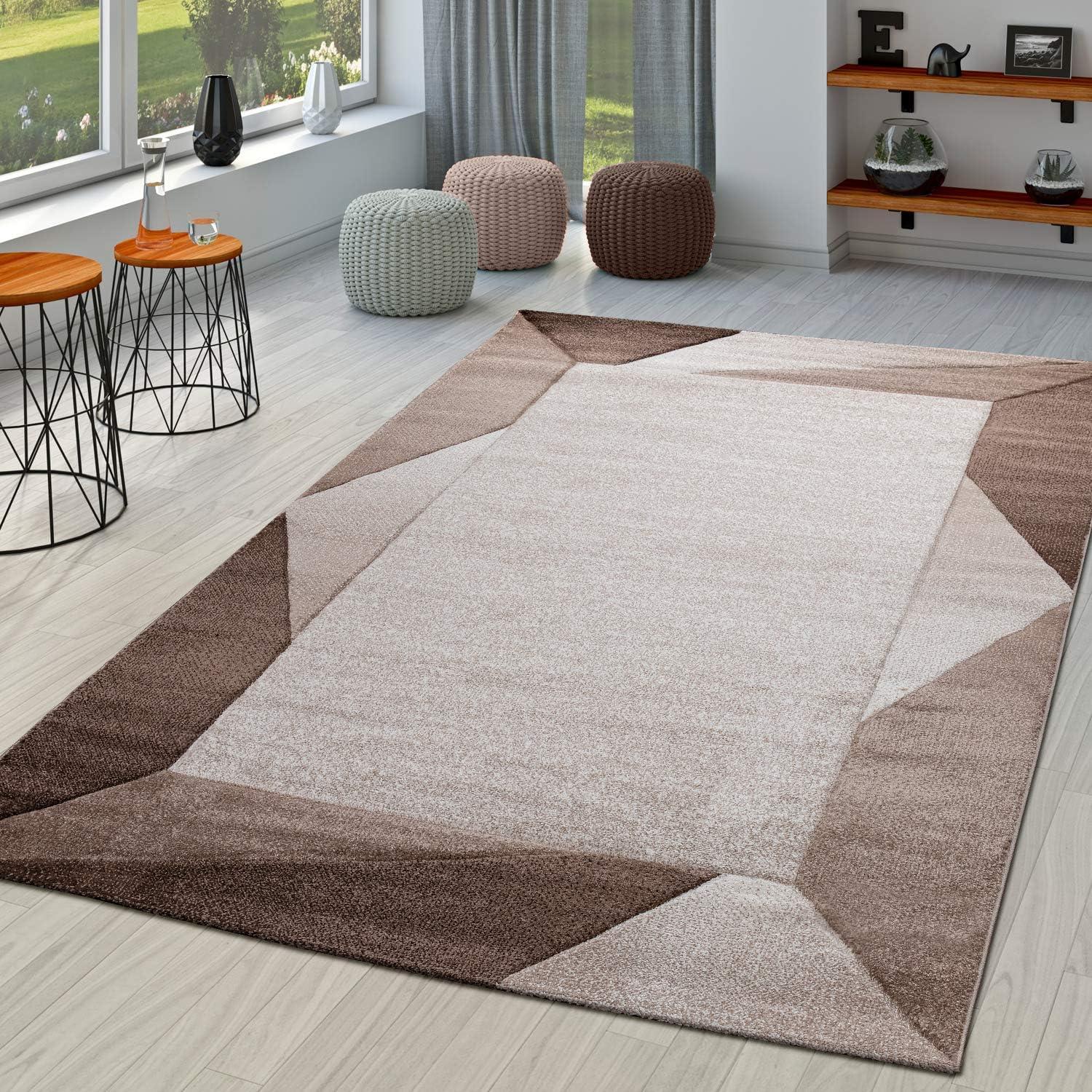 Fyffe Beige and Brown Geometric Rectangular Indoor Rug