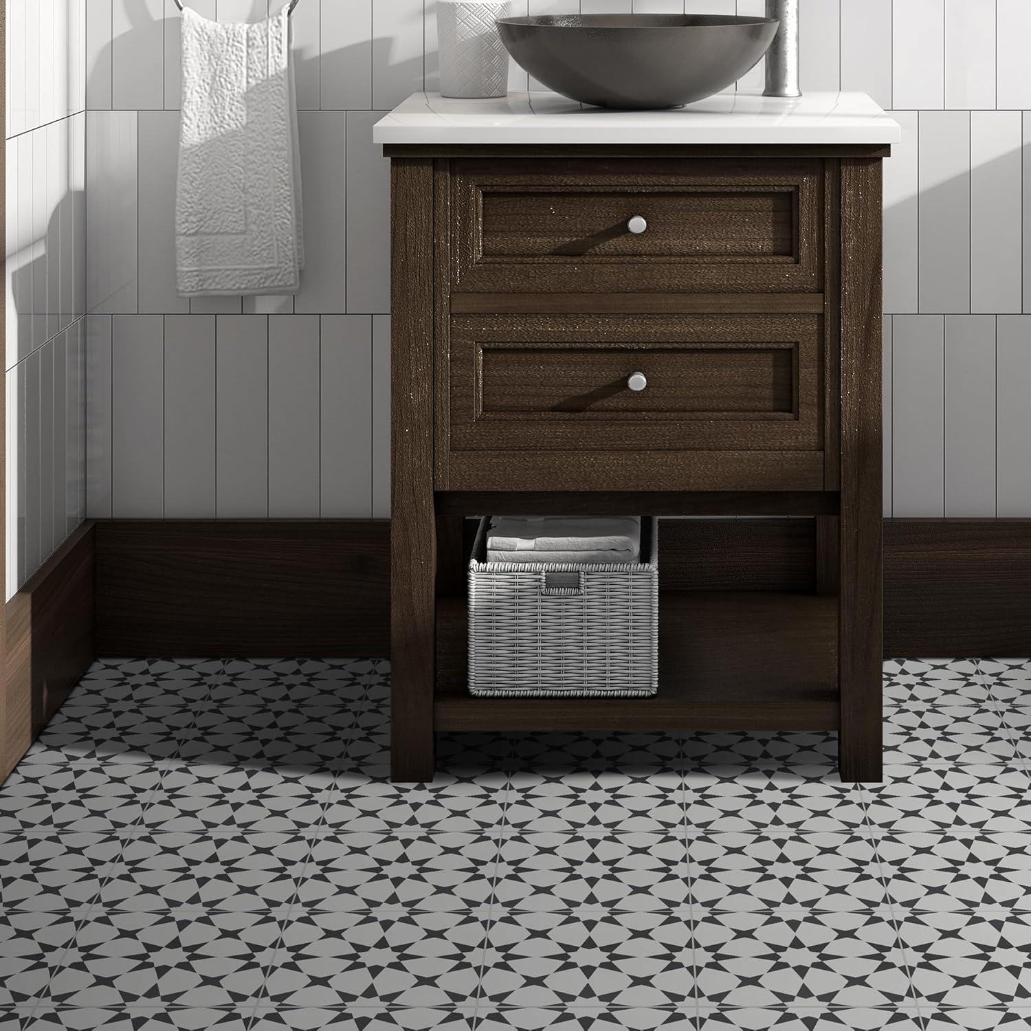 9" W x 9" L Peel & Stick Floor Tile Marrakech Luxury Vinyl Flooring