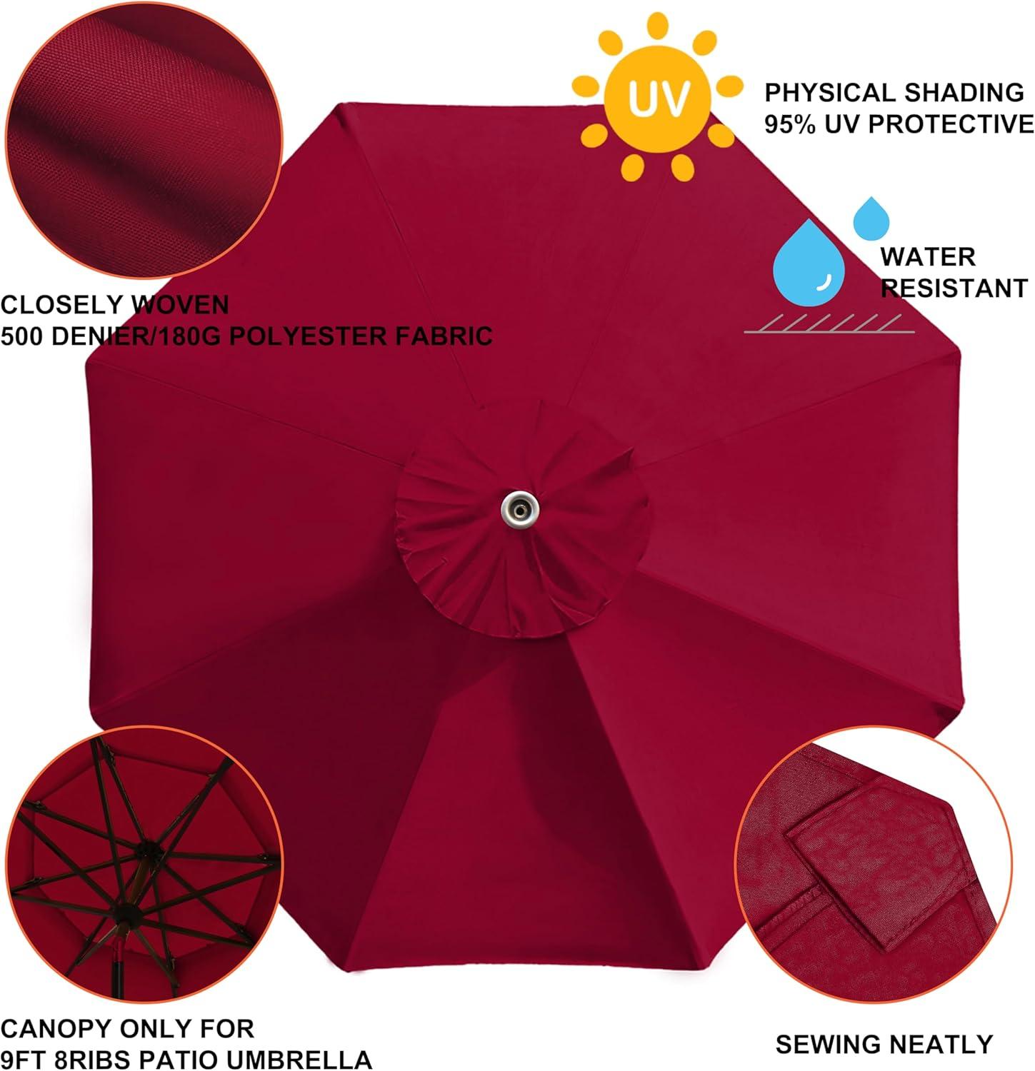 Arlmont & Co. Caeleb Fabric Replacement Cover 8 Ribs Market Patio Umbrella Cover