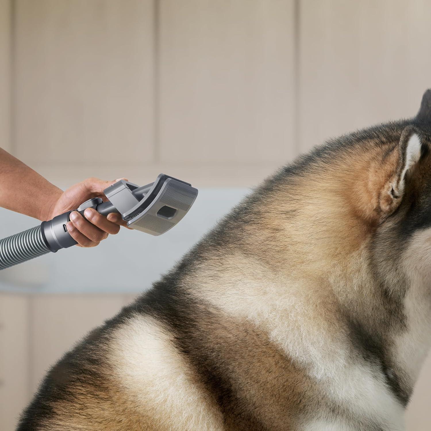 Adjustable Gray Stainless Steel Pet Grooming Vacuum Attachment