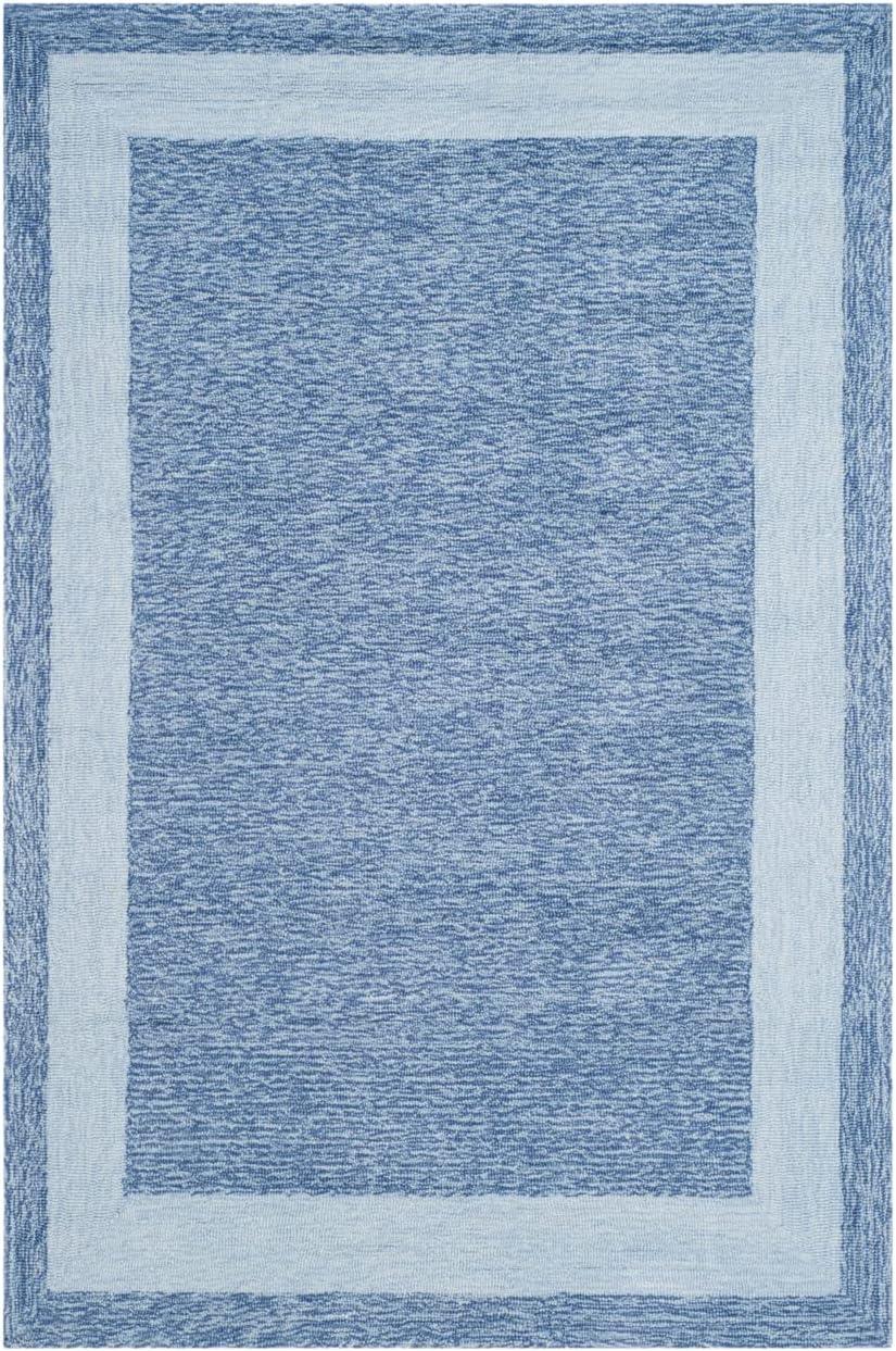 SAFAVIEH Easy Care Jane Solid Bordered Area Rug, Blue, 6' x 9'