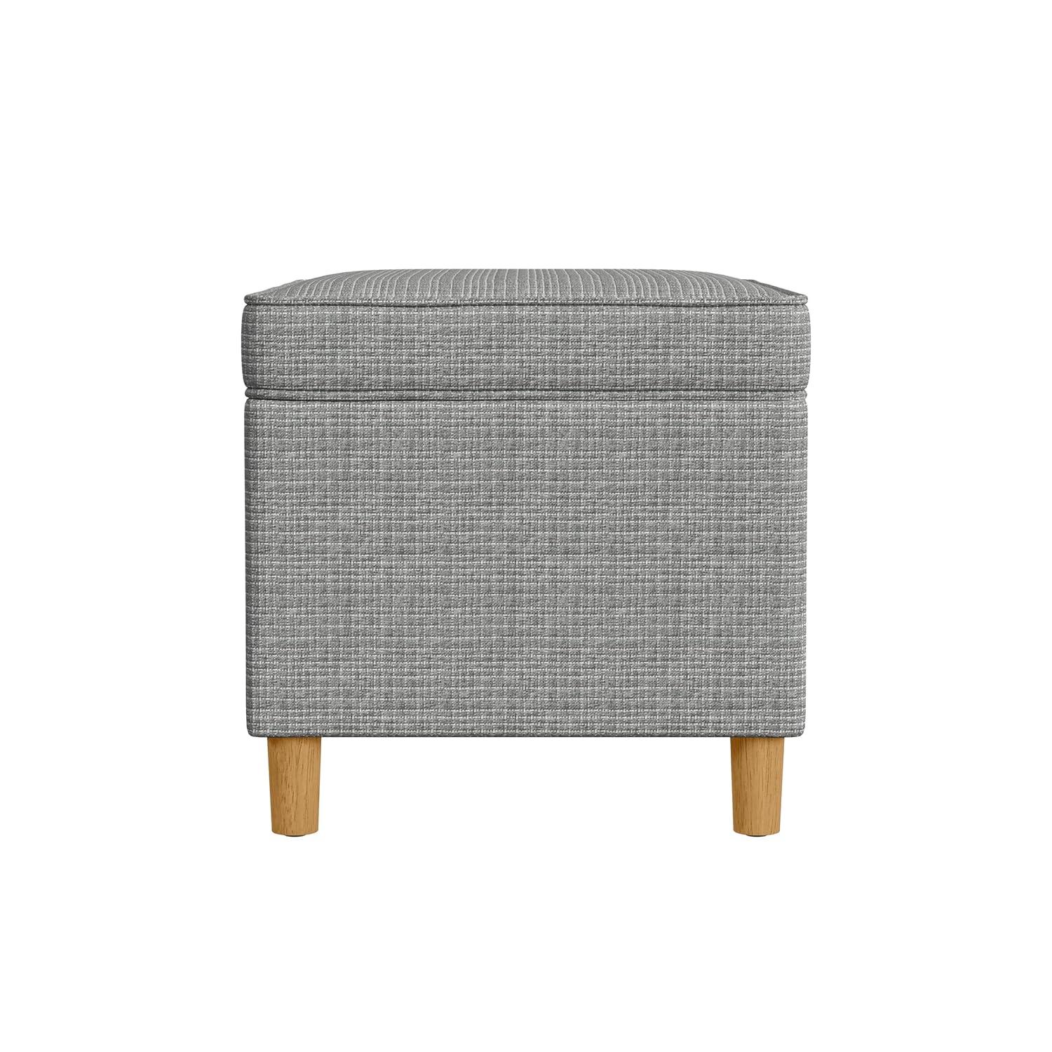 HomePop 24" Dinah Storage Ottoman Sage: Upholstered Footstool, Traditional Rectangle Shape, Spot Clean