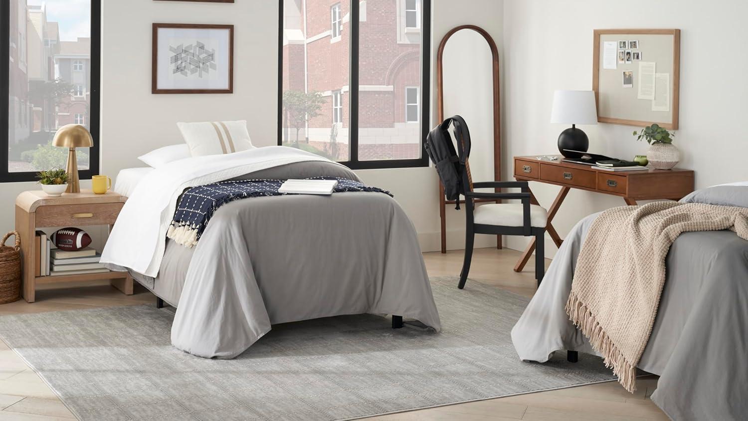 Nourison Serenity Home Contemporary Indoor Area Rug Light Grey 7'10" x 9'10"