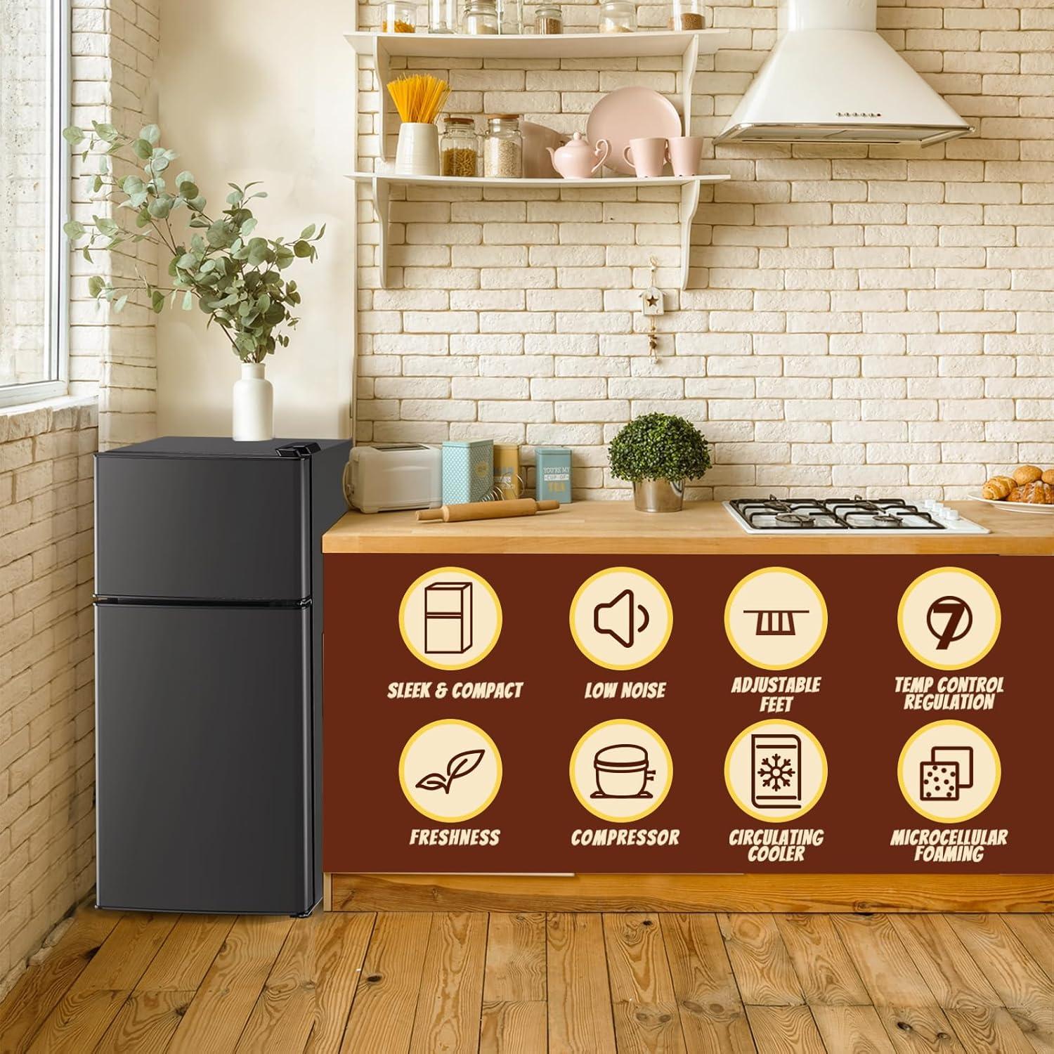 DEMULLER DEMULLER Arcticfresh Storage Suite 2.4 Cubic Feet Freestanding Mini Fridge with Freezer