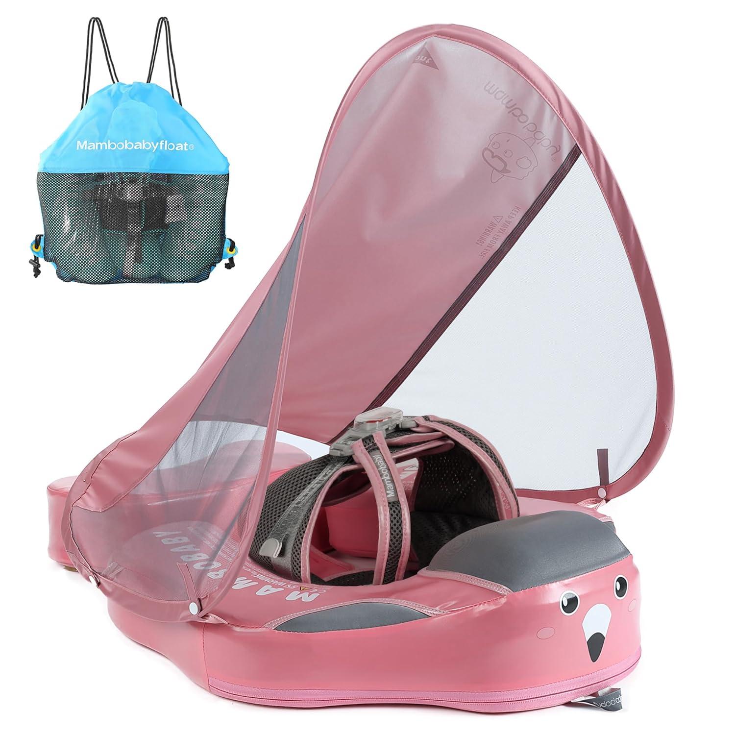 Mambobaby Add Tail Newest Baby Float with Sun Canopy – Special Edition Pink
