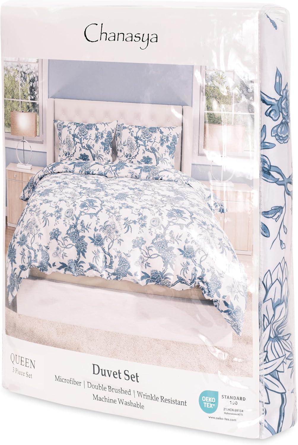 Chanasya Chanasya Antique Toile Double Brushed Microfiber Duvet Cover Set