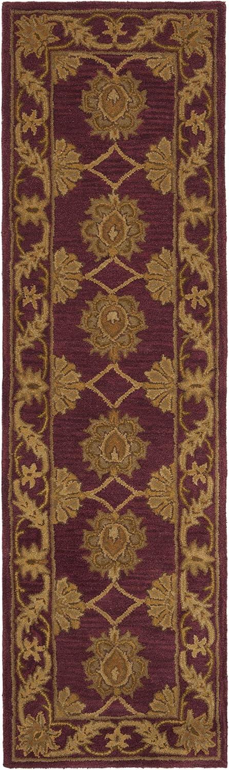 SAFAVIEH Heritage Portmont Traditional Wool Area Rug, Maroon, 2'3" x 4'