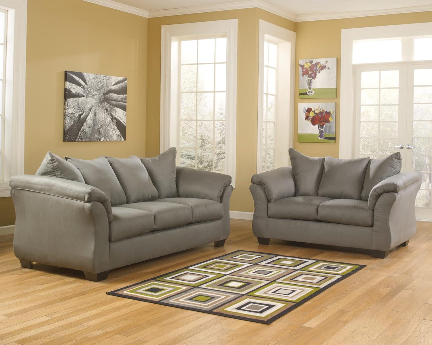 Signature Design by Ashley Darcy Fabric Loveseat in Cobblestone