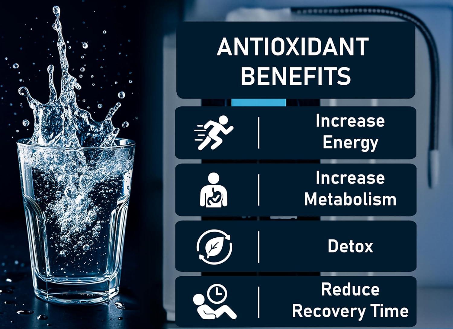 Aqua Ionizer Deluxe 7.0 | Water Ionizer | Alkaline Water Filtration System | Produces pH 4.5-11.0 Alkaline Water | Up to -800mV ORP | 4000 Liters Per Filter | 7 Water Settings