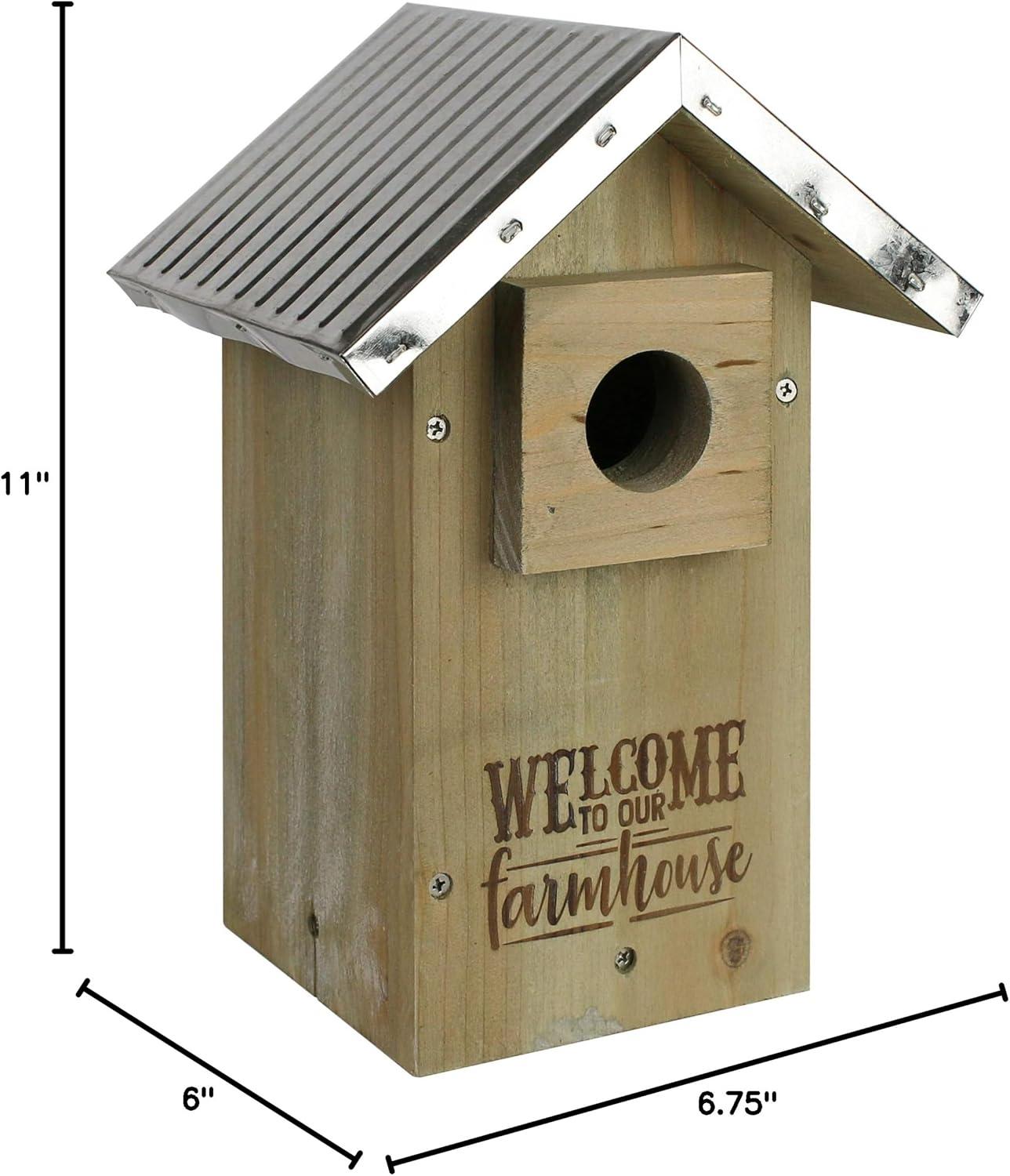 Galvanized Roof Cedar Bluebird House with Predator Guard