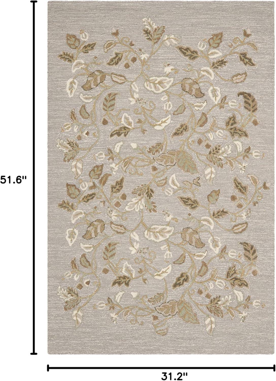 SAFAVIEH Martha Stewart Autumn Woods Floral Area Rug, Francesca Black, 2'6" x 4'3"