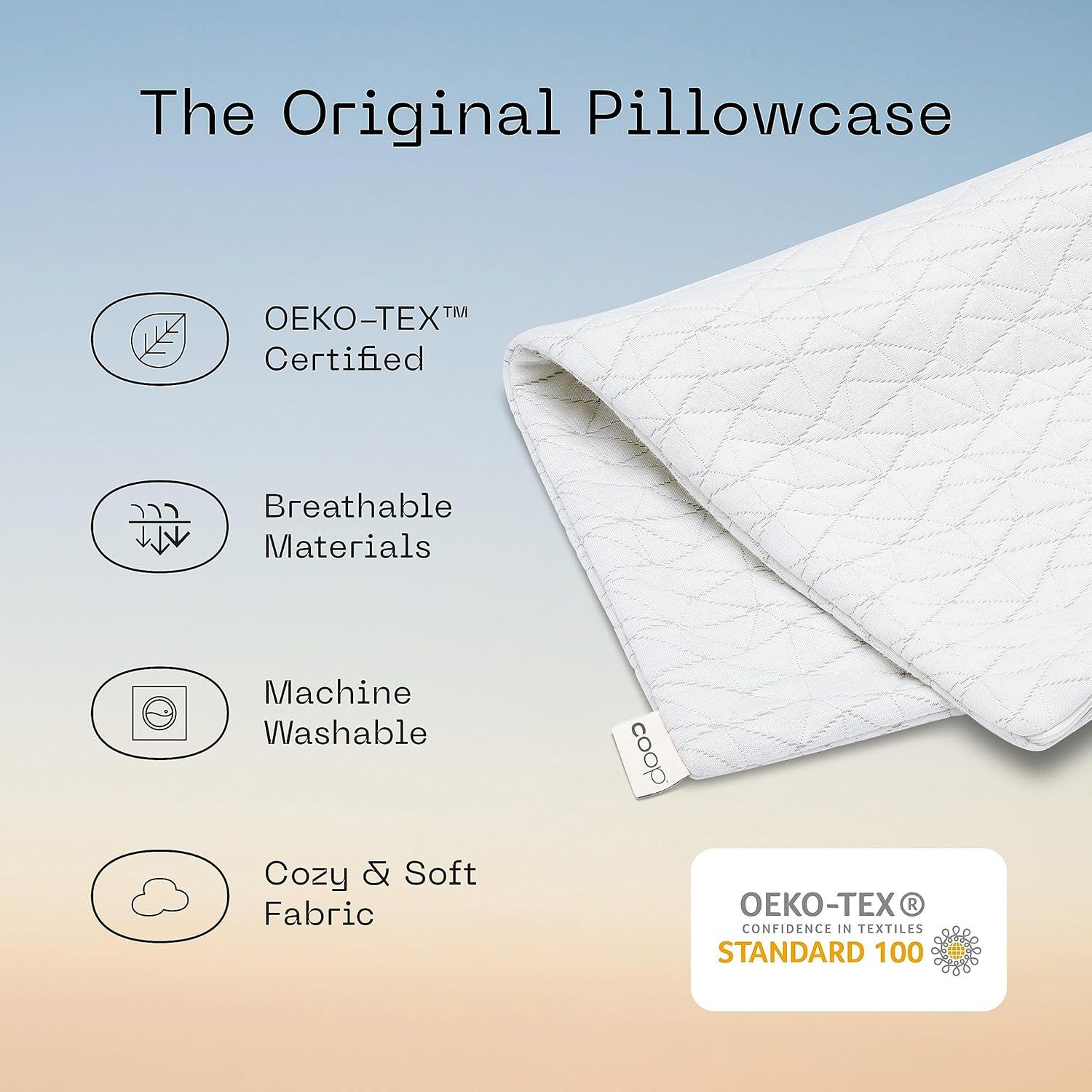 Coop Home Goods - The Original Pillow Cover, King Size Pillow Case for Memory Foam Pillows, Breathable Ultra Soft Lulltra Fabric Cover with Zipper