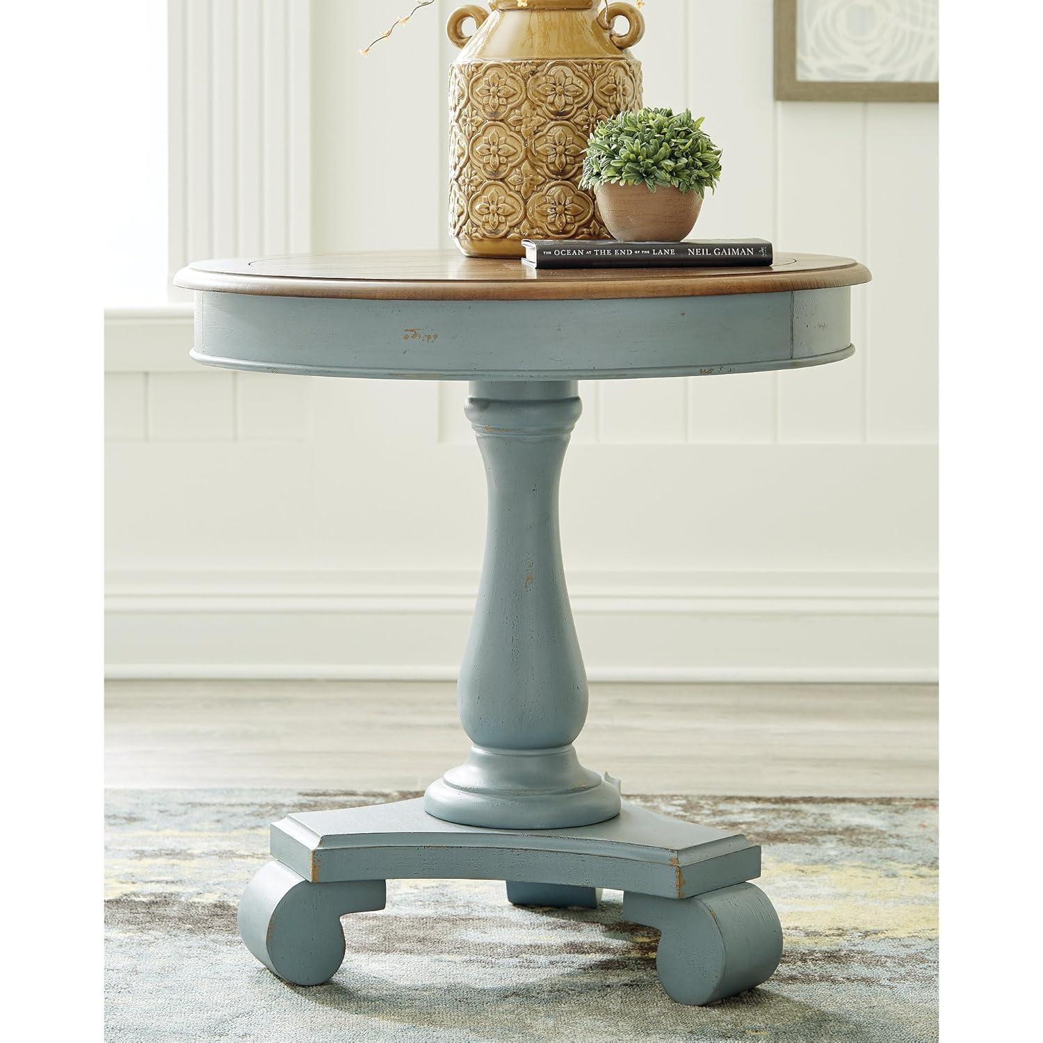 Signature Design by Ashley Casual Mirimyn Accent Table  Teal/Brown