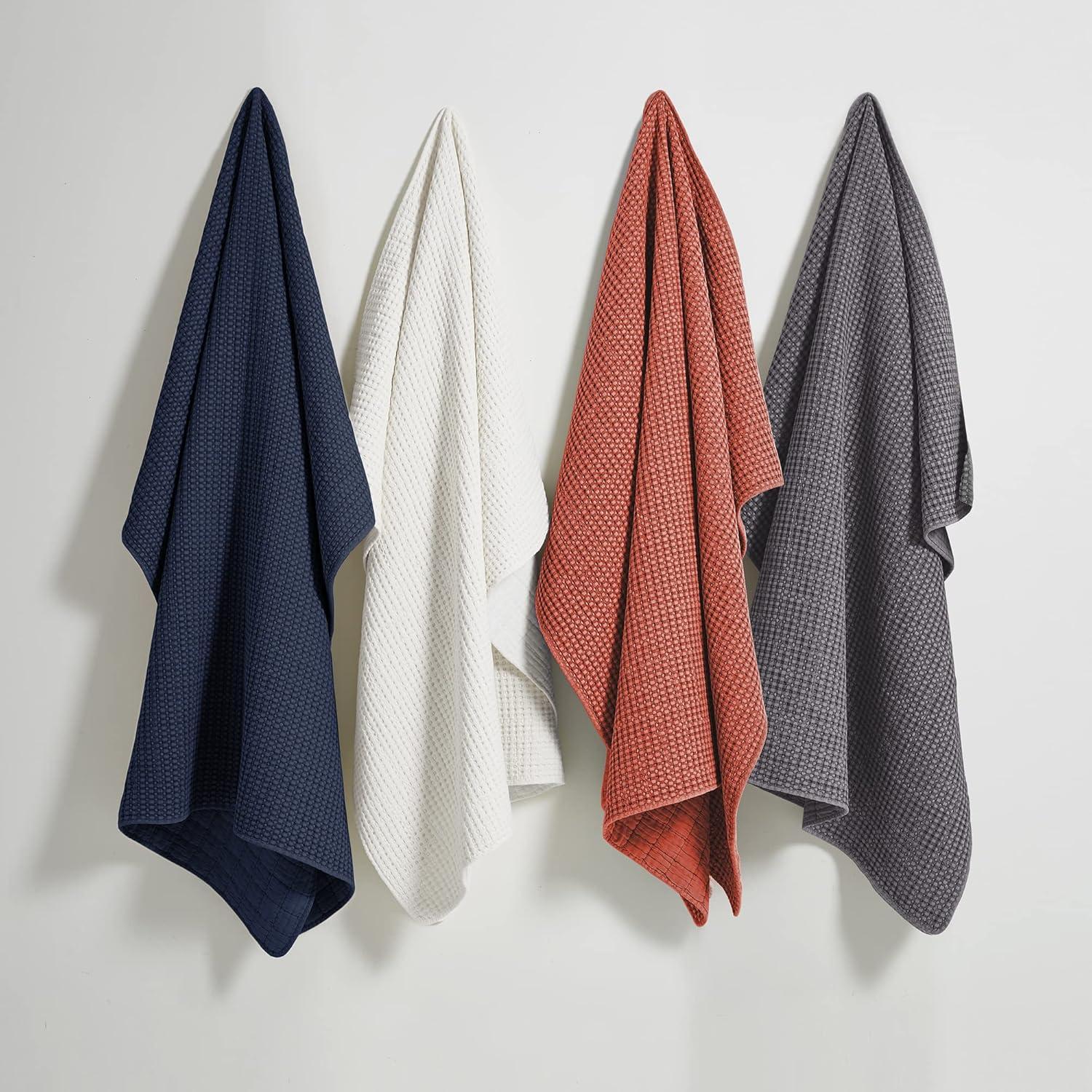Mills Waffle Charcoal Quilted Throw - Levtex Home
