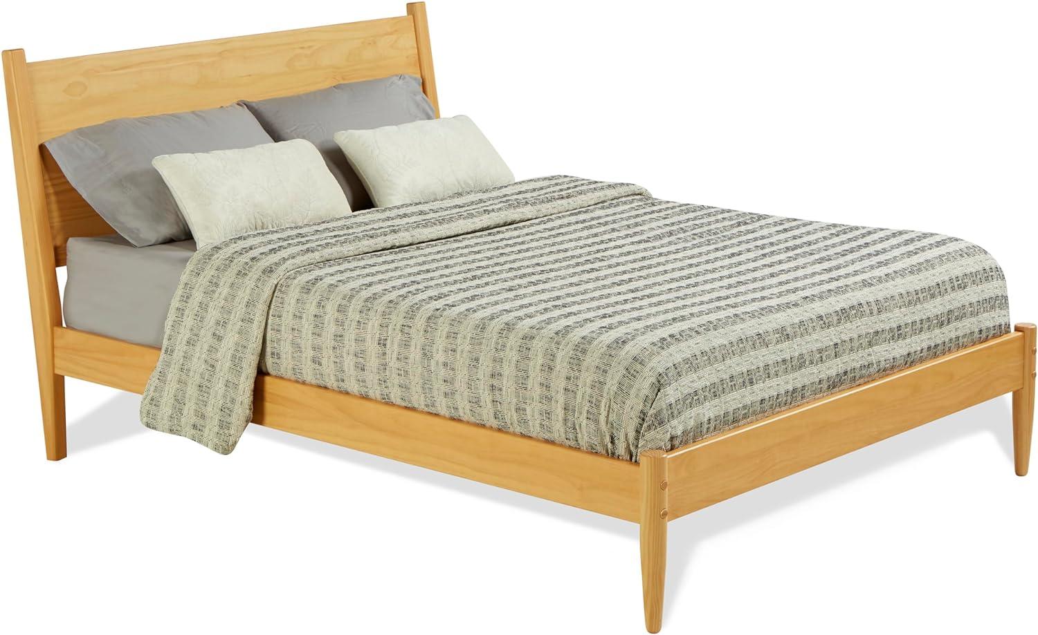 Camaflexi Mid-Century Platform Bed with Panel Headboard