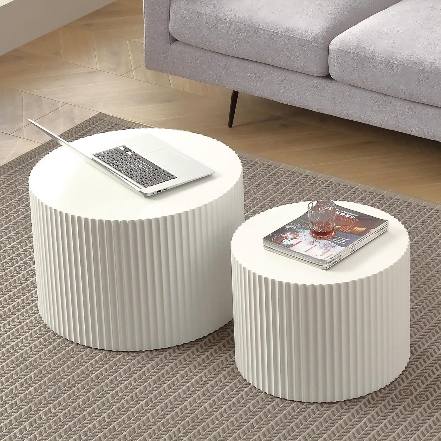 Hokku Designs Blayne 23.62" Round Nesting Coffee Table (2-Pieces)