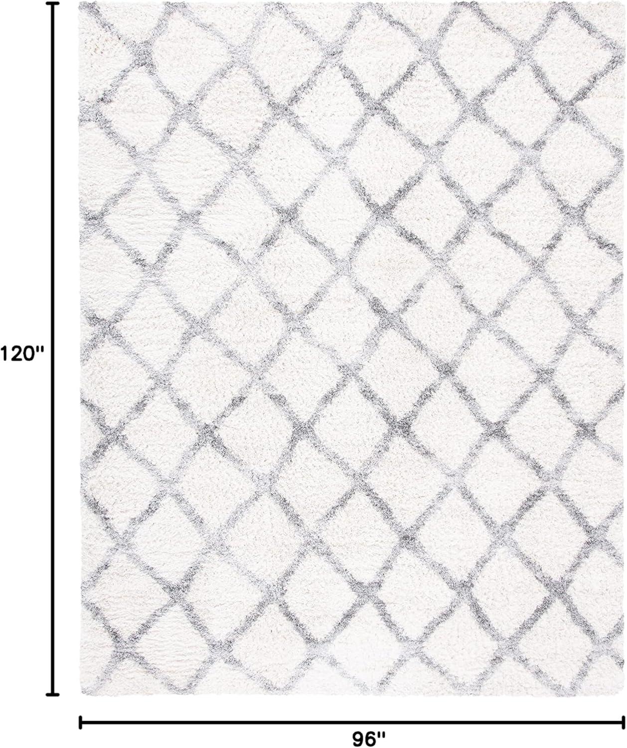 Berber Shag 200 BER215 Power Loomed Indoor Area Rug - Cream/Grey - 8'x10' - Safavieh