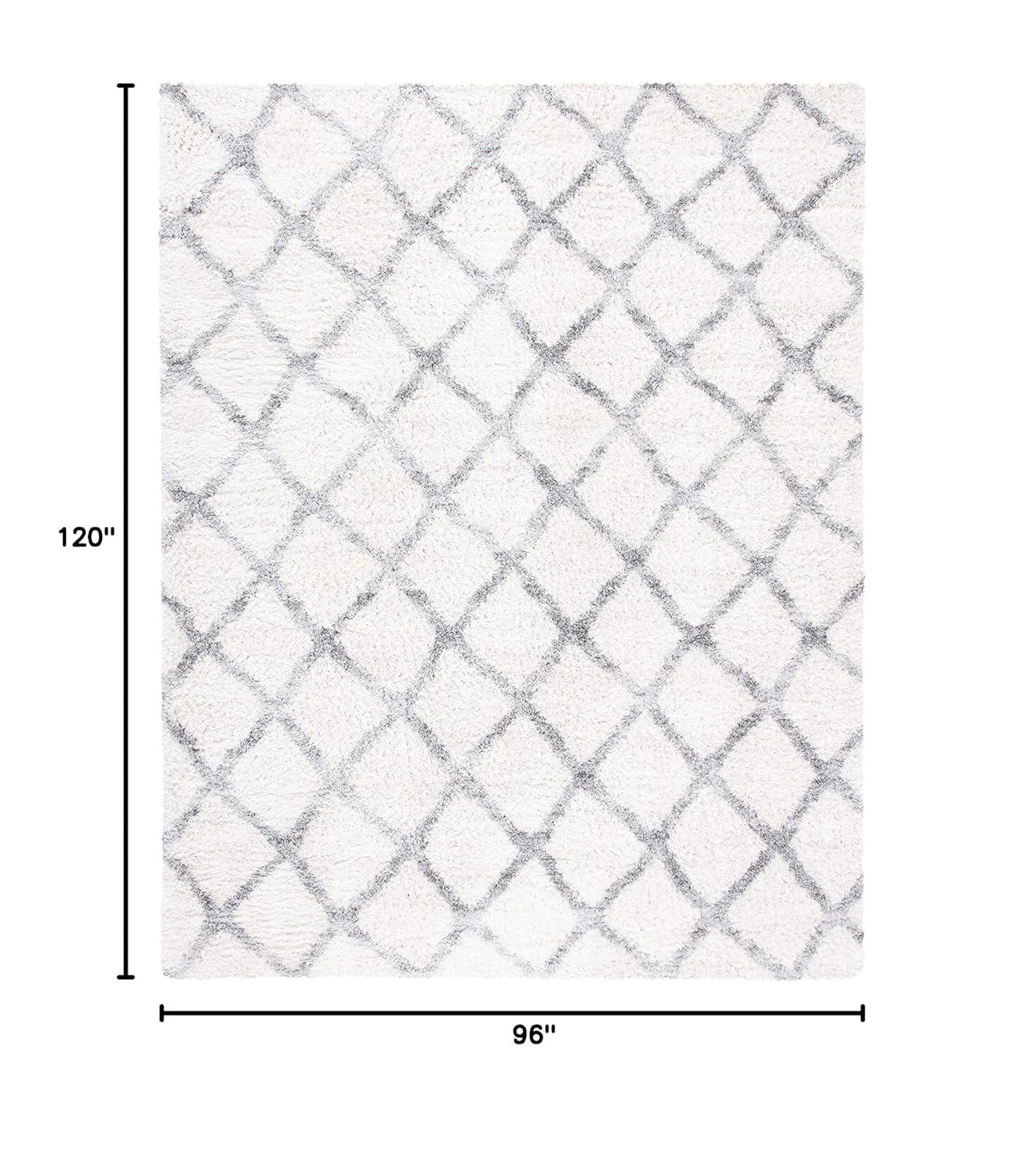 Berber Shag 200 BER215 Power Loomed Indoor Area Rug - Cream/Grey - 8'x10' - Safavieh