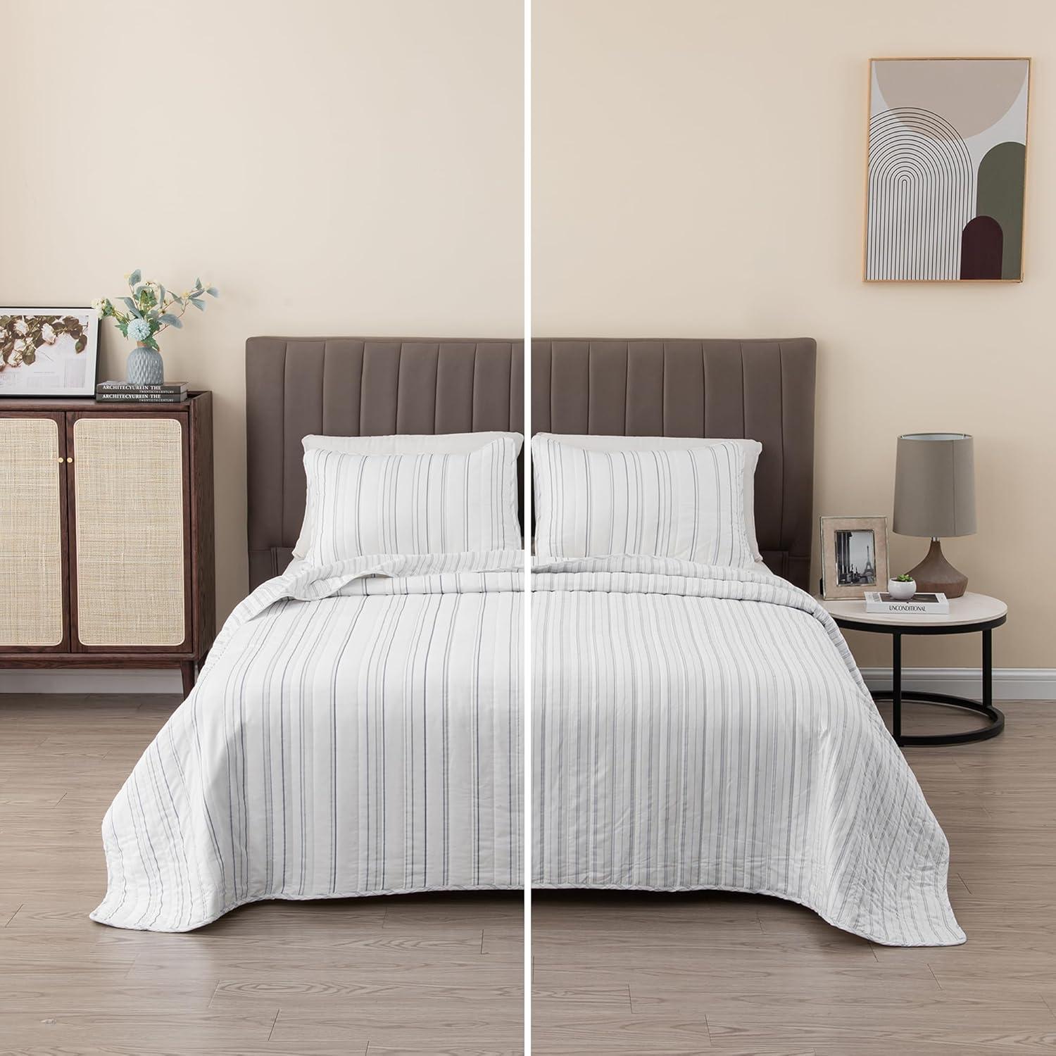 Great Bay Home Everette Ombre Striped 3-Piece Reversible Quilt Set