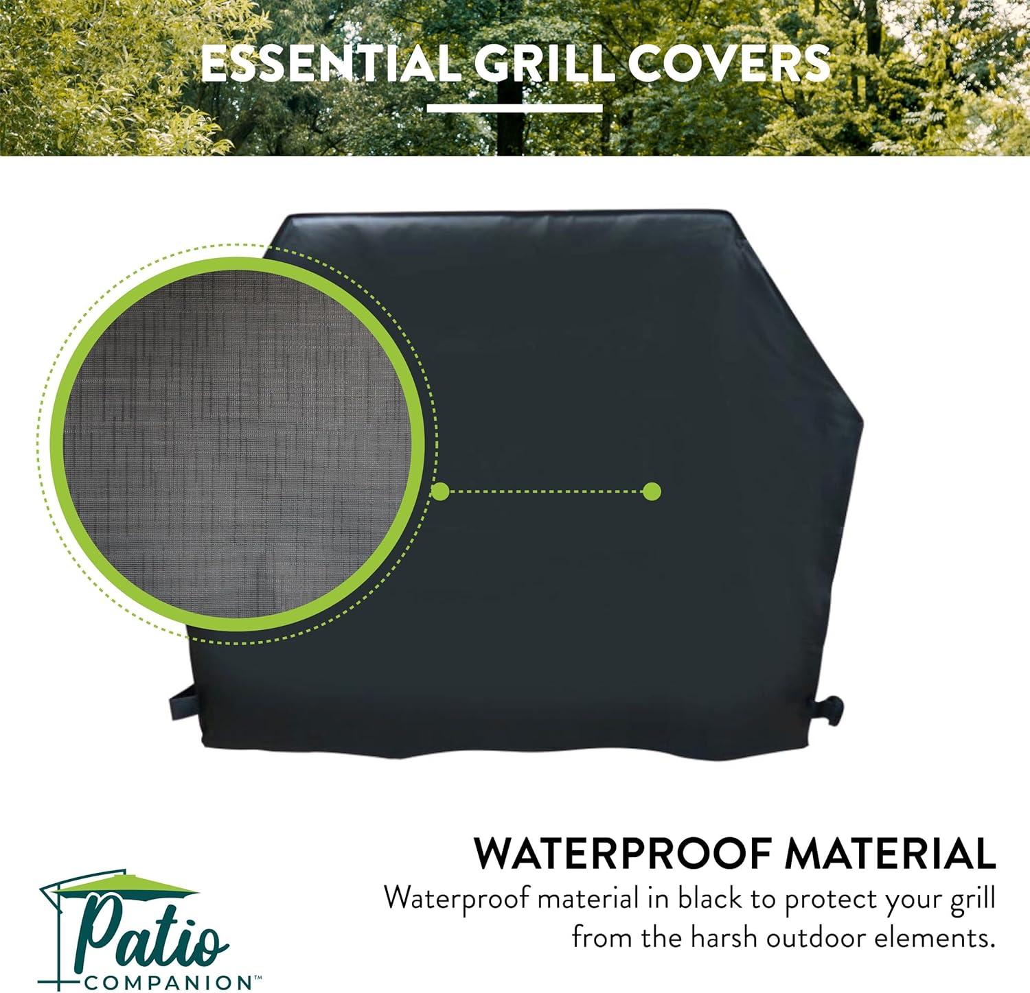 Patio Companion Essential, BBQ Grill Cover, 1 Year Warranty, Heavy-Duty Material, Waterproof and Weather Resistant, Gas Grill Cover