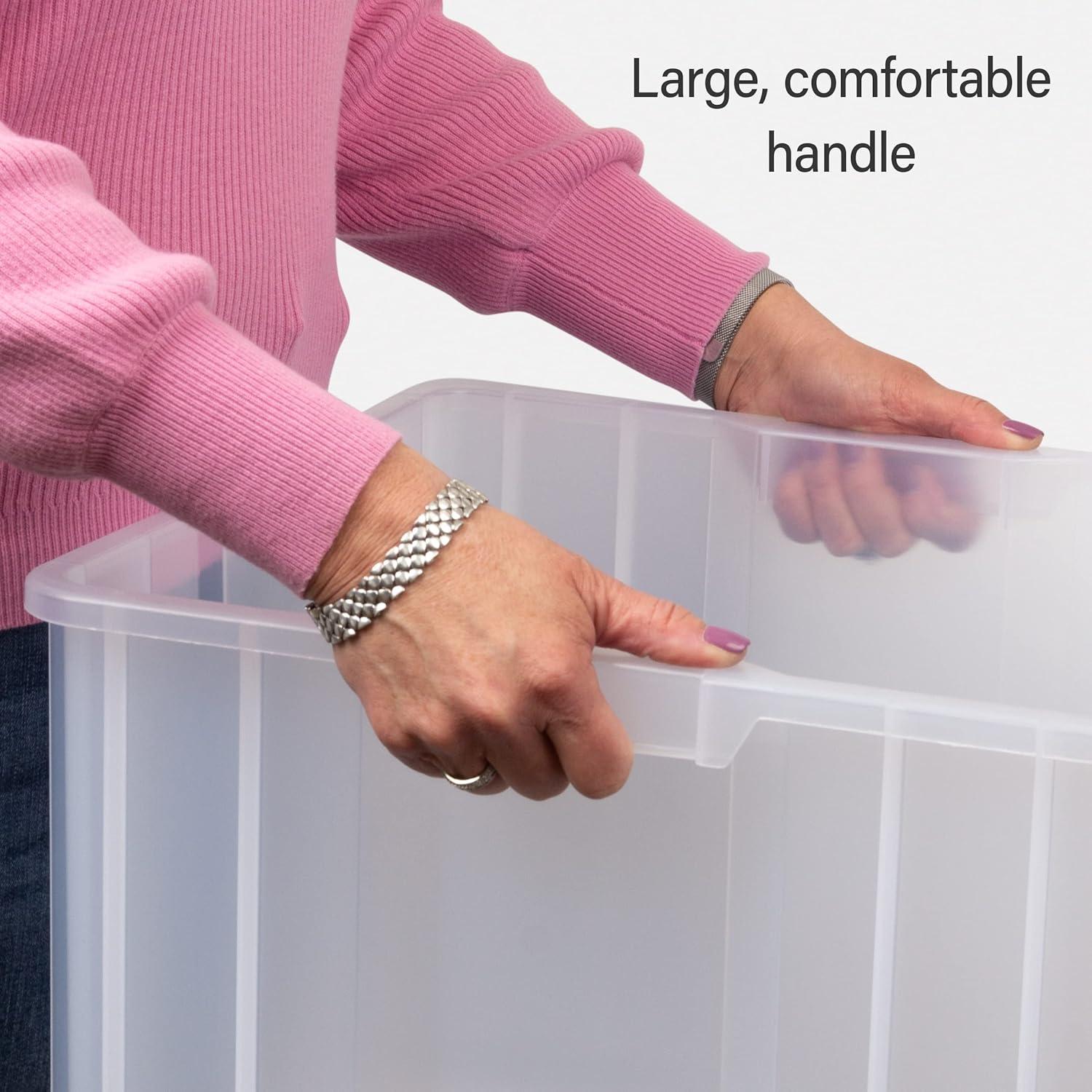 Akro-Mils Stak-N-Store 13018, Large Storage Bins, Stackable Heavy Duty Containers, 17.5"x16.5"x12.5", Clear, 2-Pack