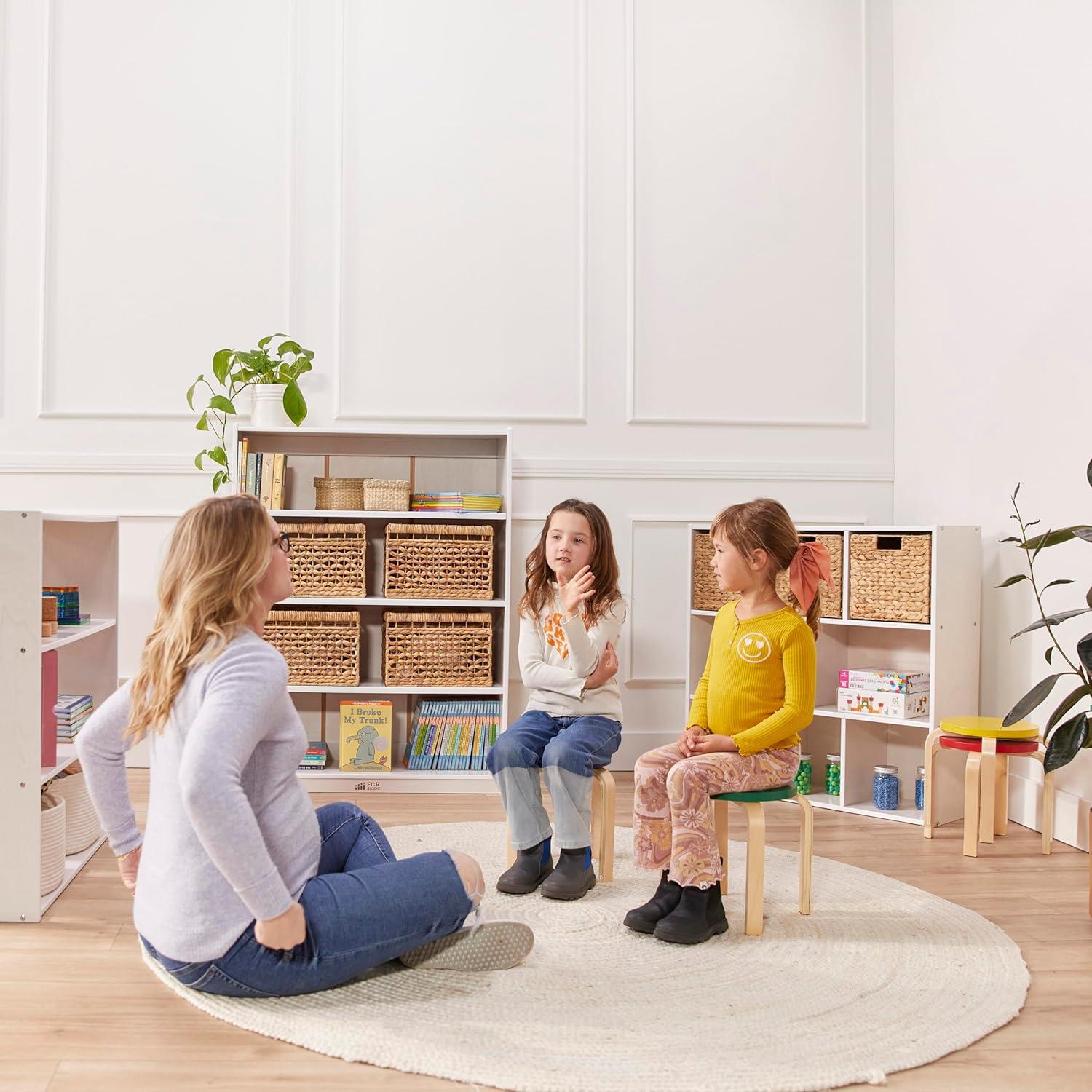 ECR4Kids Bentwood Stackable Stools, Classroom Furniture (Set of 6)