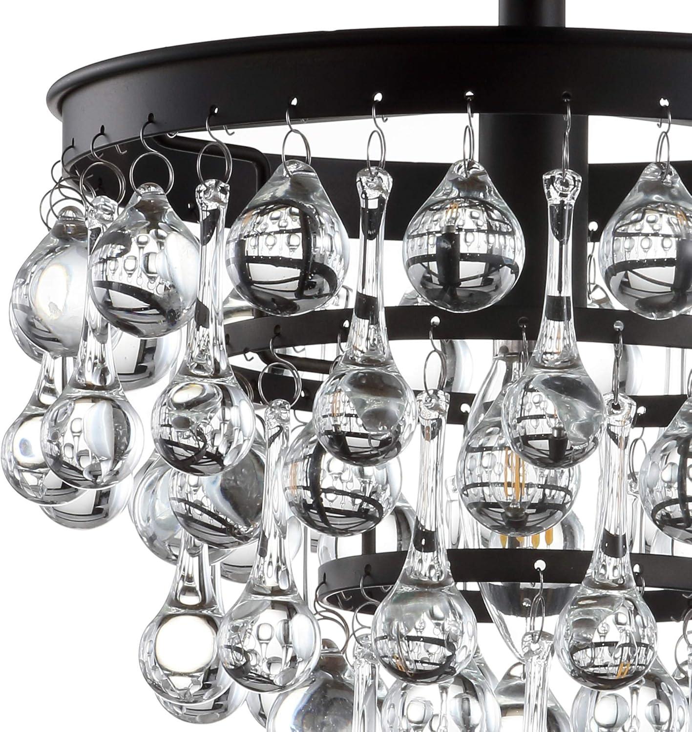 JONATHAN Y Toronto Metal/Crystal LED Flush Mount