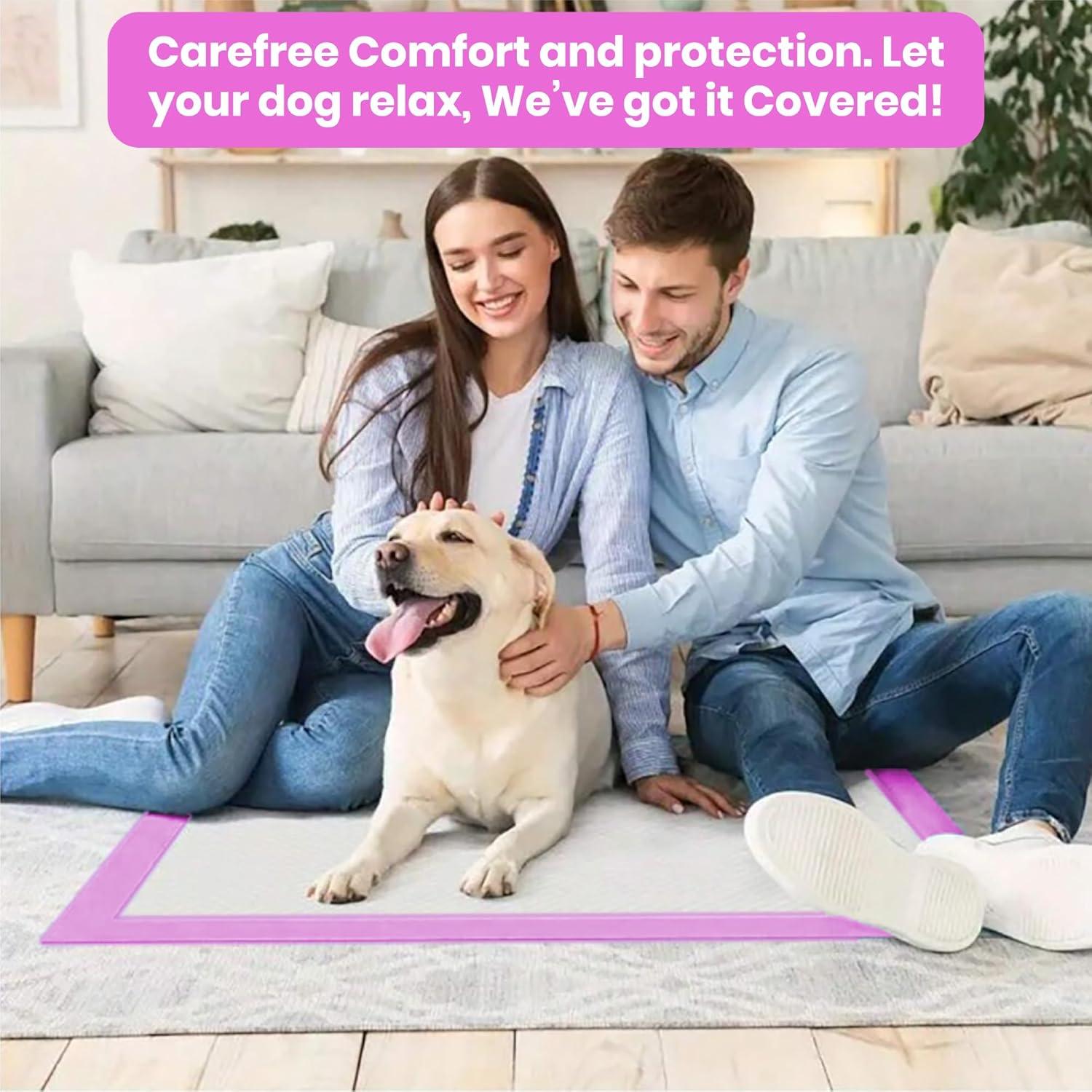 FPN Pink Puppy Pee Pads, 13X18 in 100Pack, Pet Toilet Training Pad Ultra Absorbent, Leak-Proof  for Puppies, Dogs, & Small Pets 5-Layer Protection
