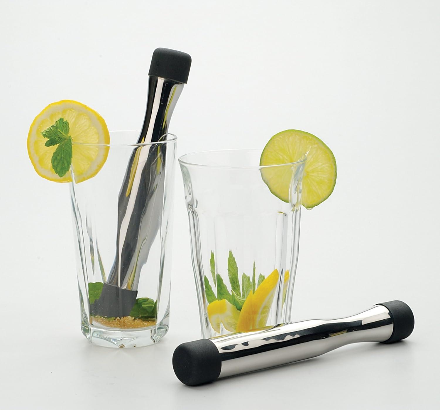 Stainless Steel Hand Held Mojito Muddler - Silver