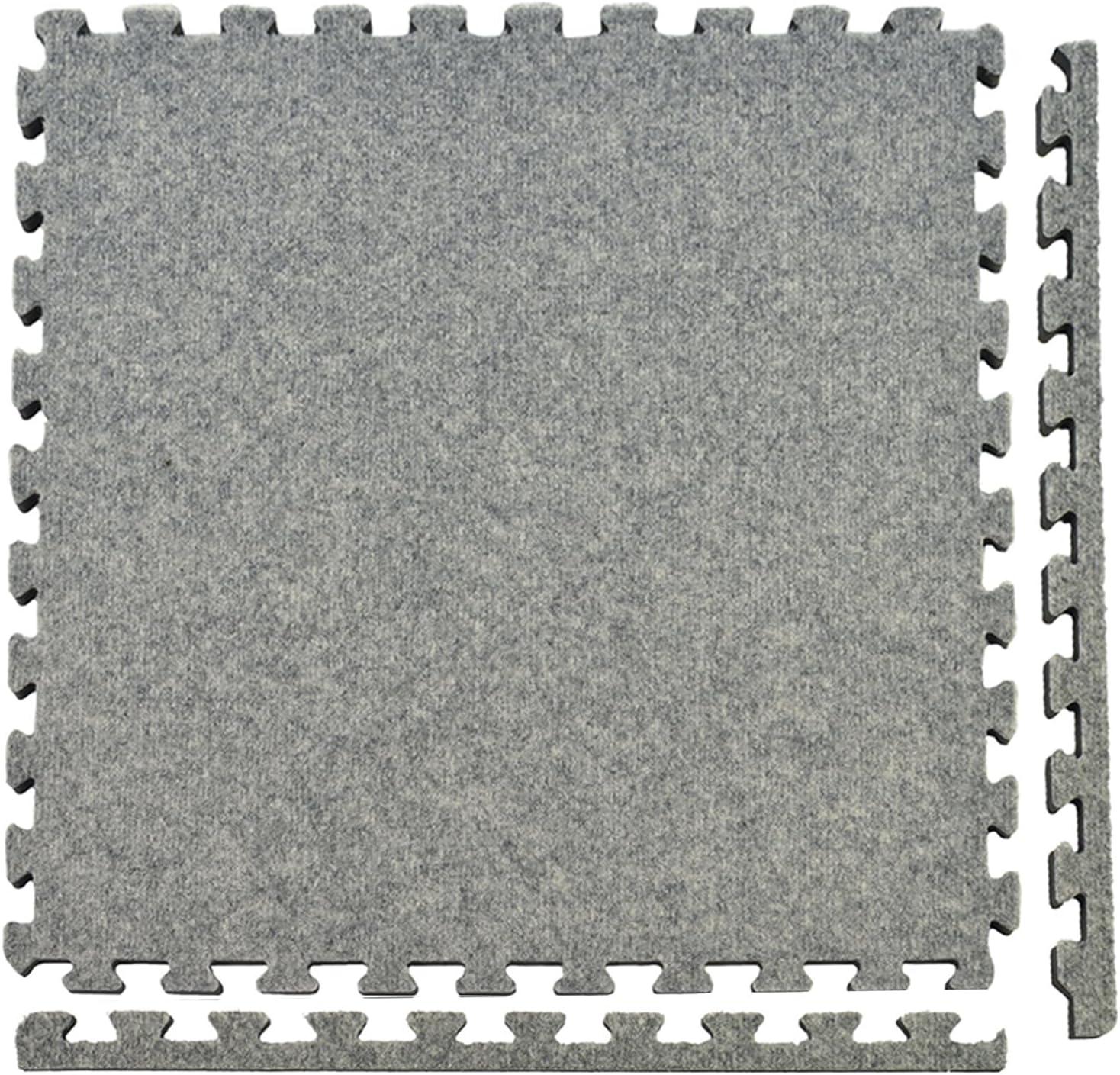 Royal Light Gray Polyester Interlocking Carpet Tiles 24x24